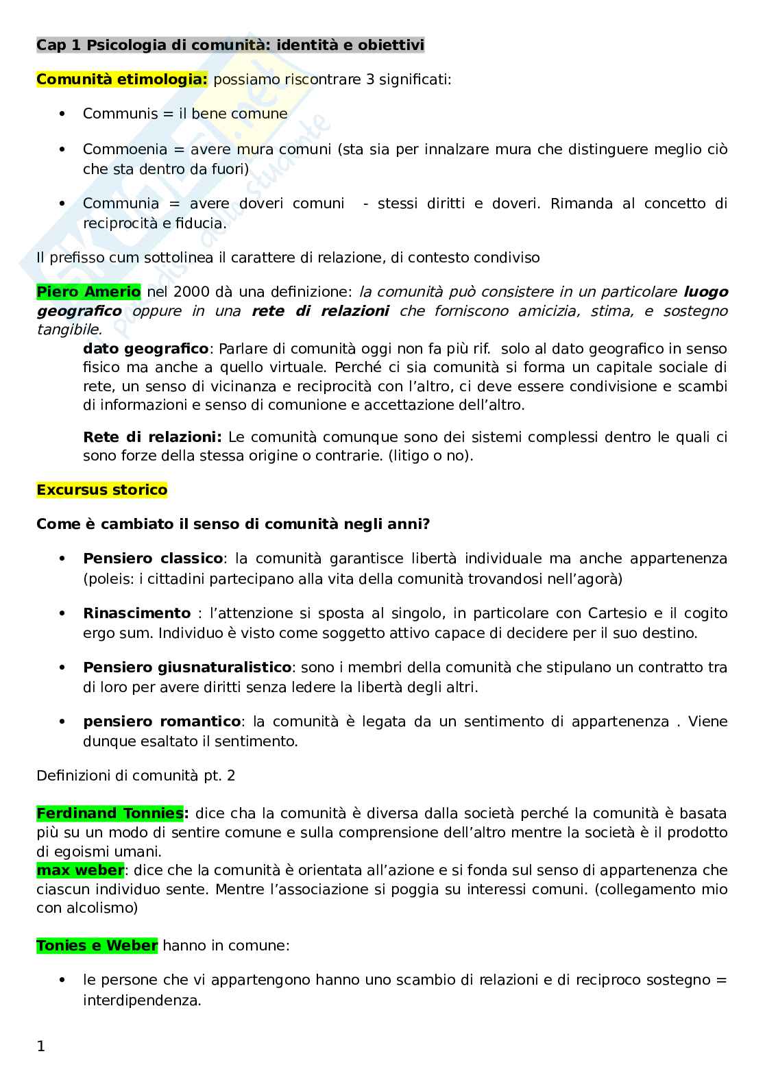 Psicologia di comunità Pag. 1