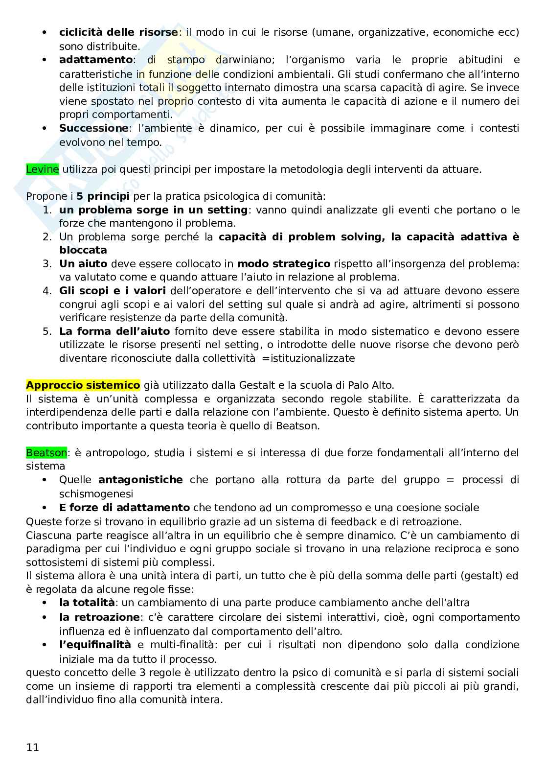 Psicologia di comunità Pag. 11