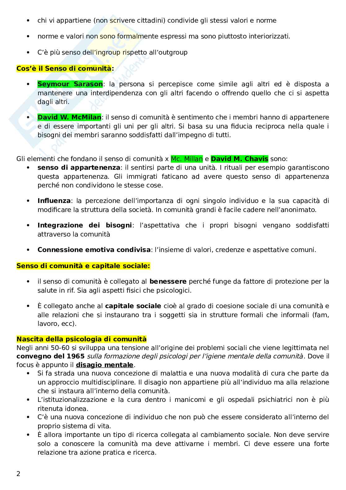 Psicologia di comunità Pag. 2