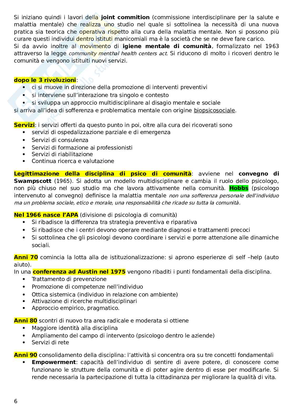 Psicologia di comunità Pag. 6