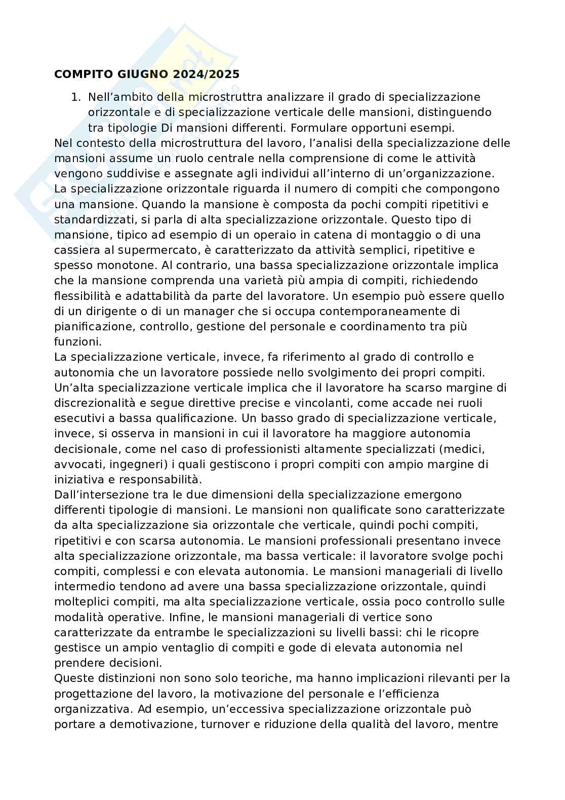 Organizzazione aziendale Pag. 1
