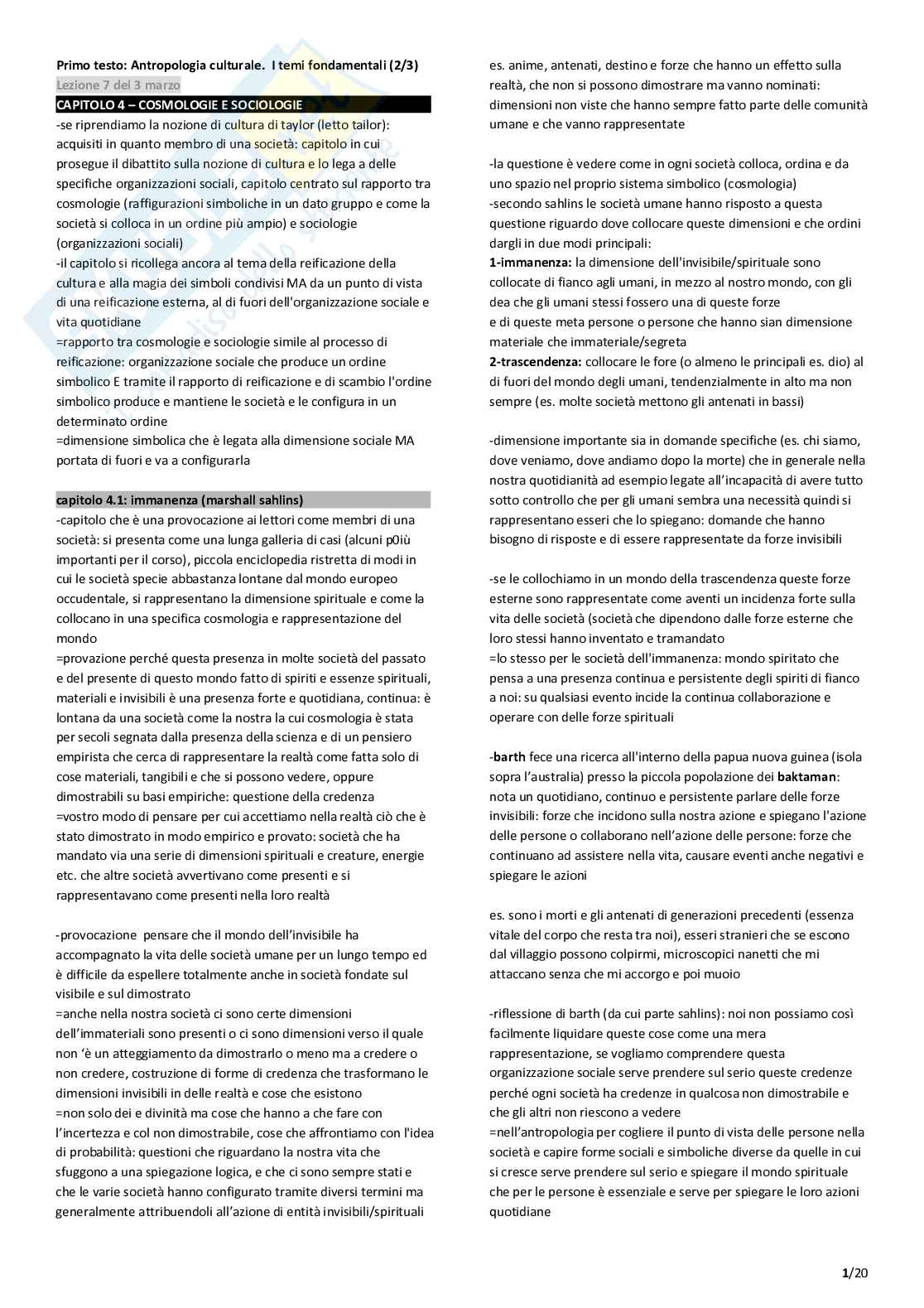 Antropologia culturale - Appunti seconda parte Pag. 1