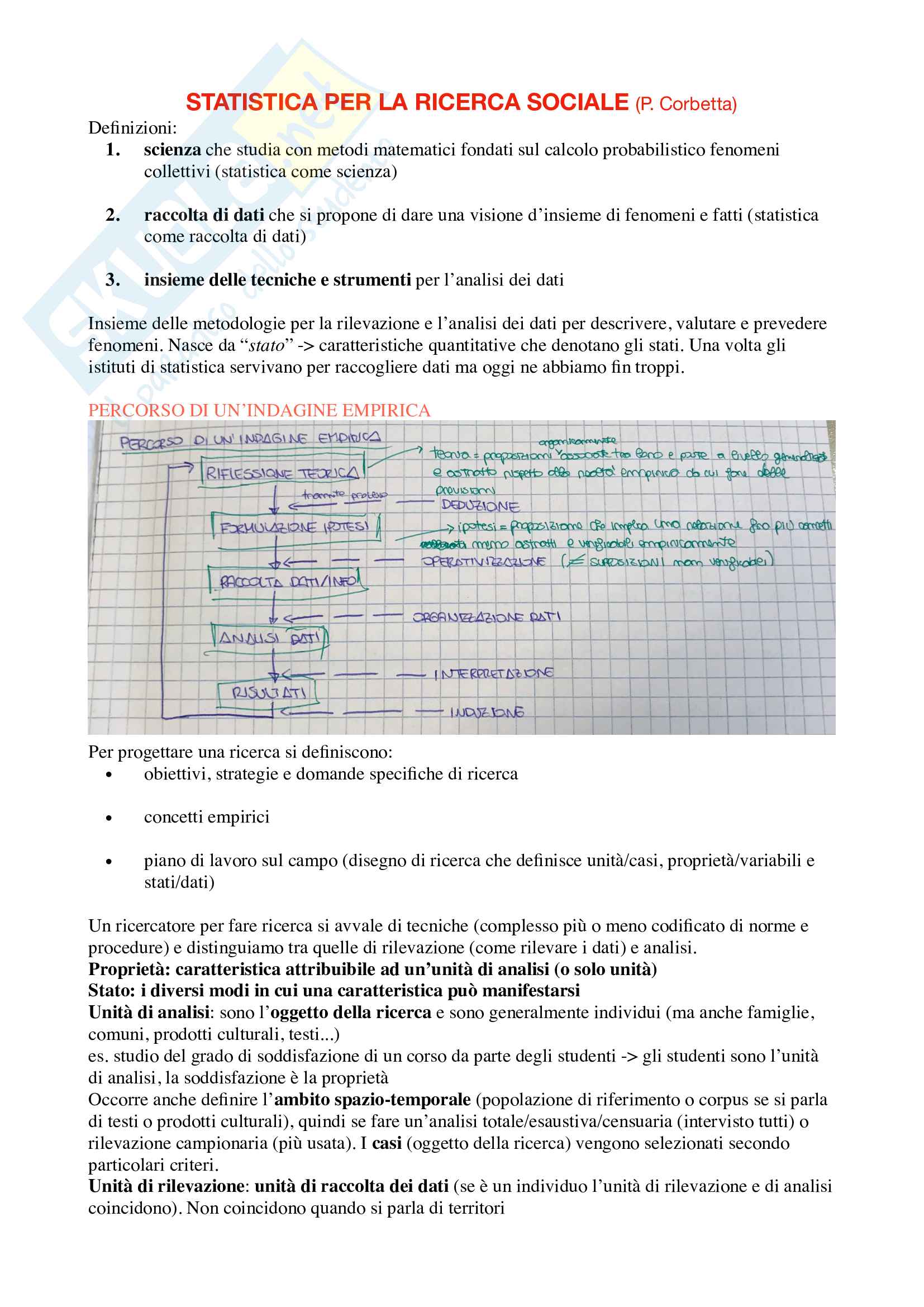 Riassunto Esame Statistica Prof Vanelli Libro Consigliato Statistica Per La Ricerca Sociale Corbetta