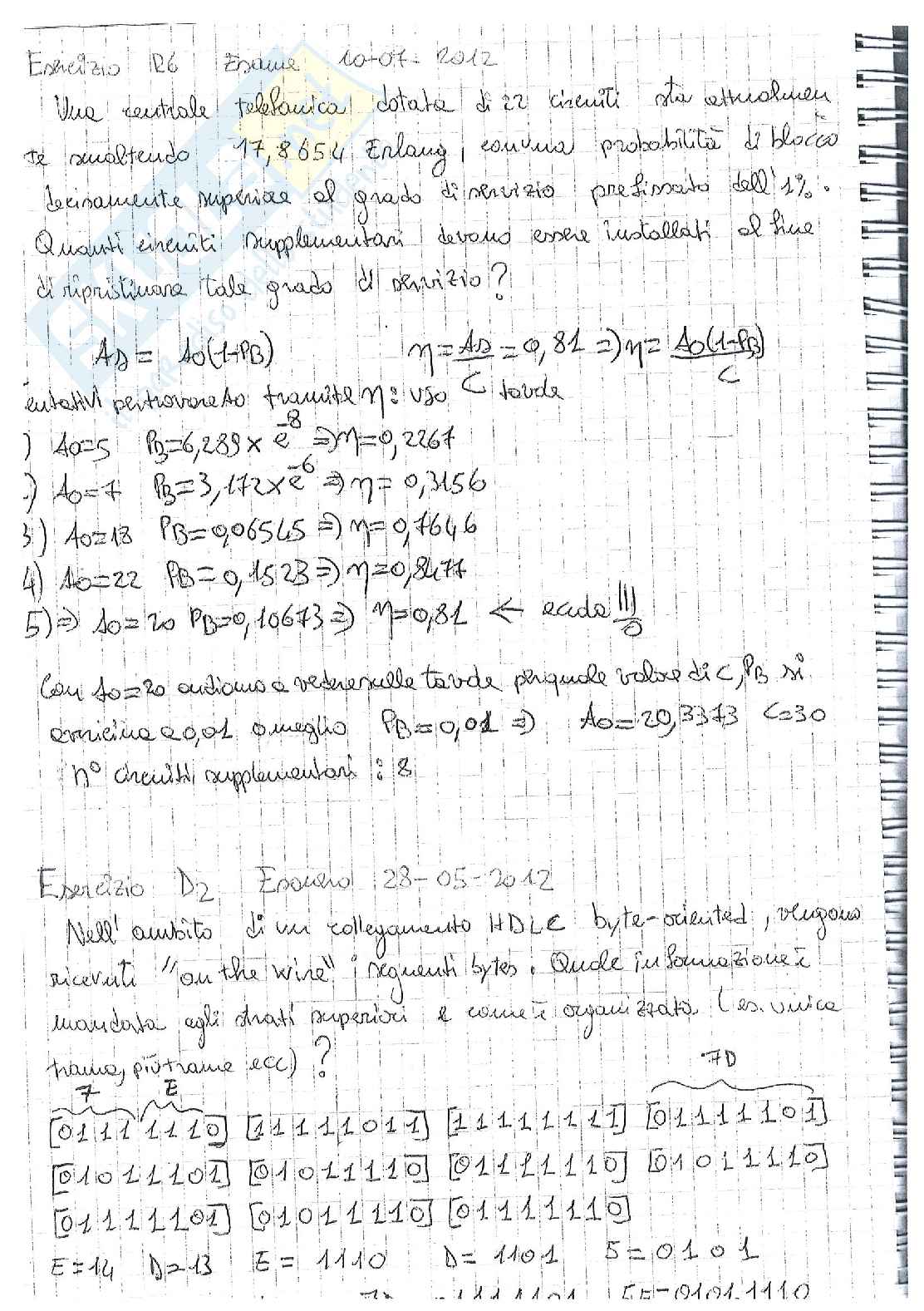 Esercizi Reti - Fondamenti di telecomunicazioni Pag. 1