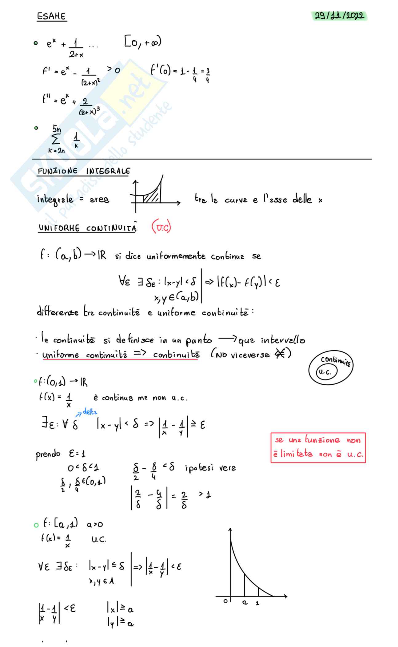 Appunti secondo parziale Analisi matematica 1 Pag. 1