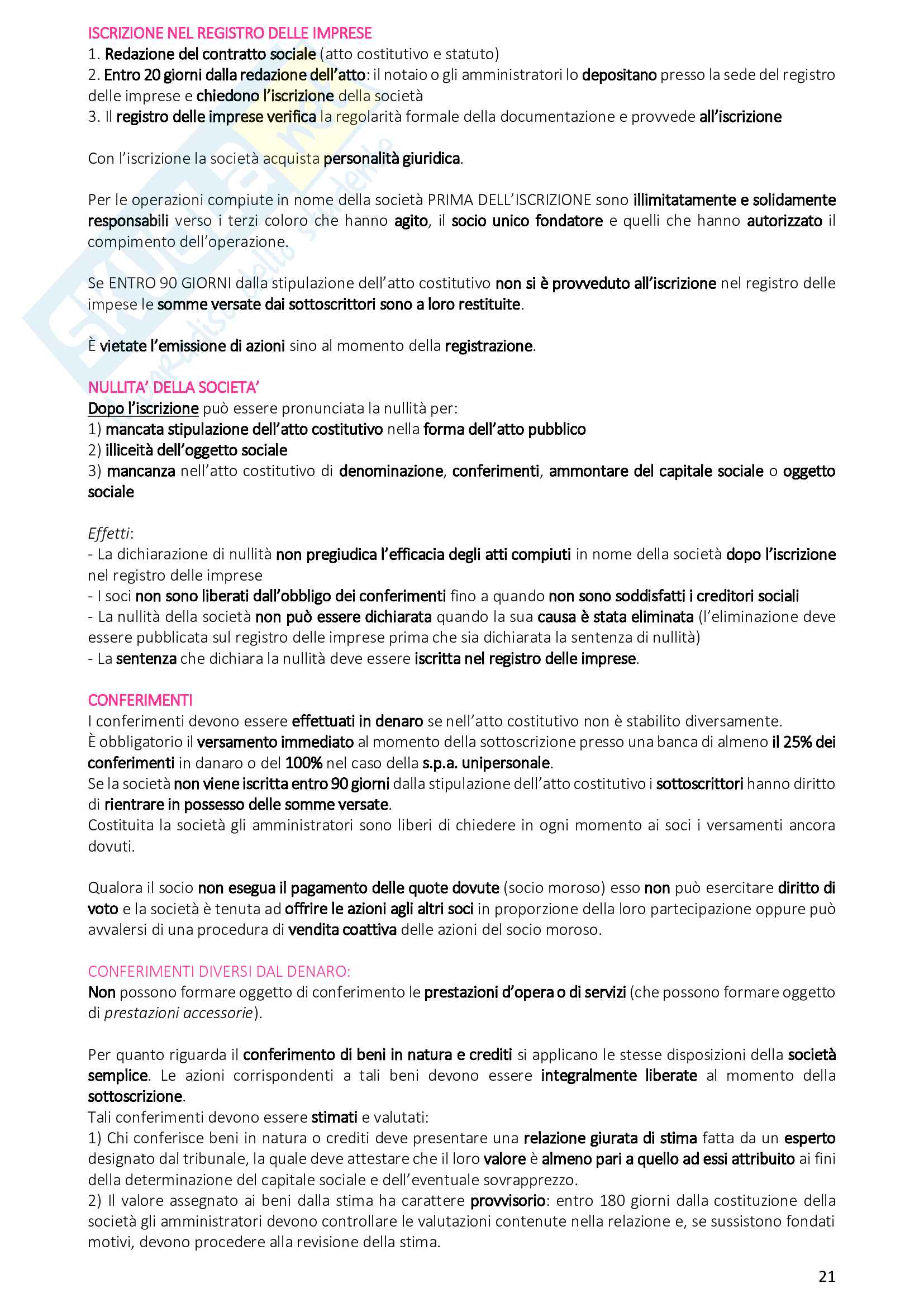 Riassunto esame diritto commerciale, prof. Morini, libro consigliato Manuale di diritto commerciale, Campobasso Pag. 21