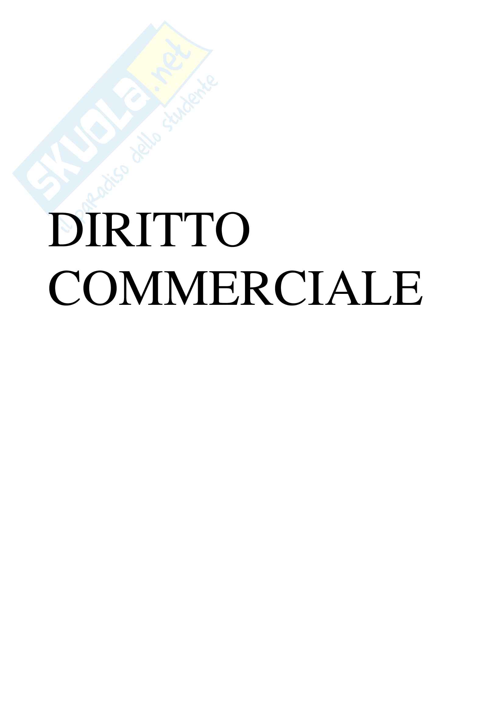 Diritto commerciale - Riassunto Pag. 1