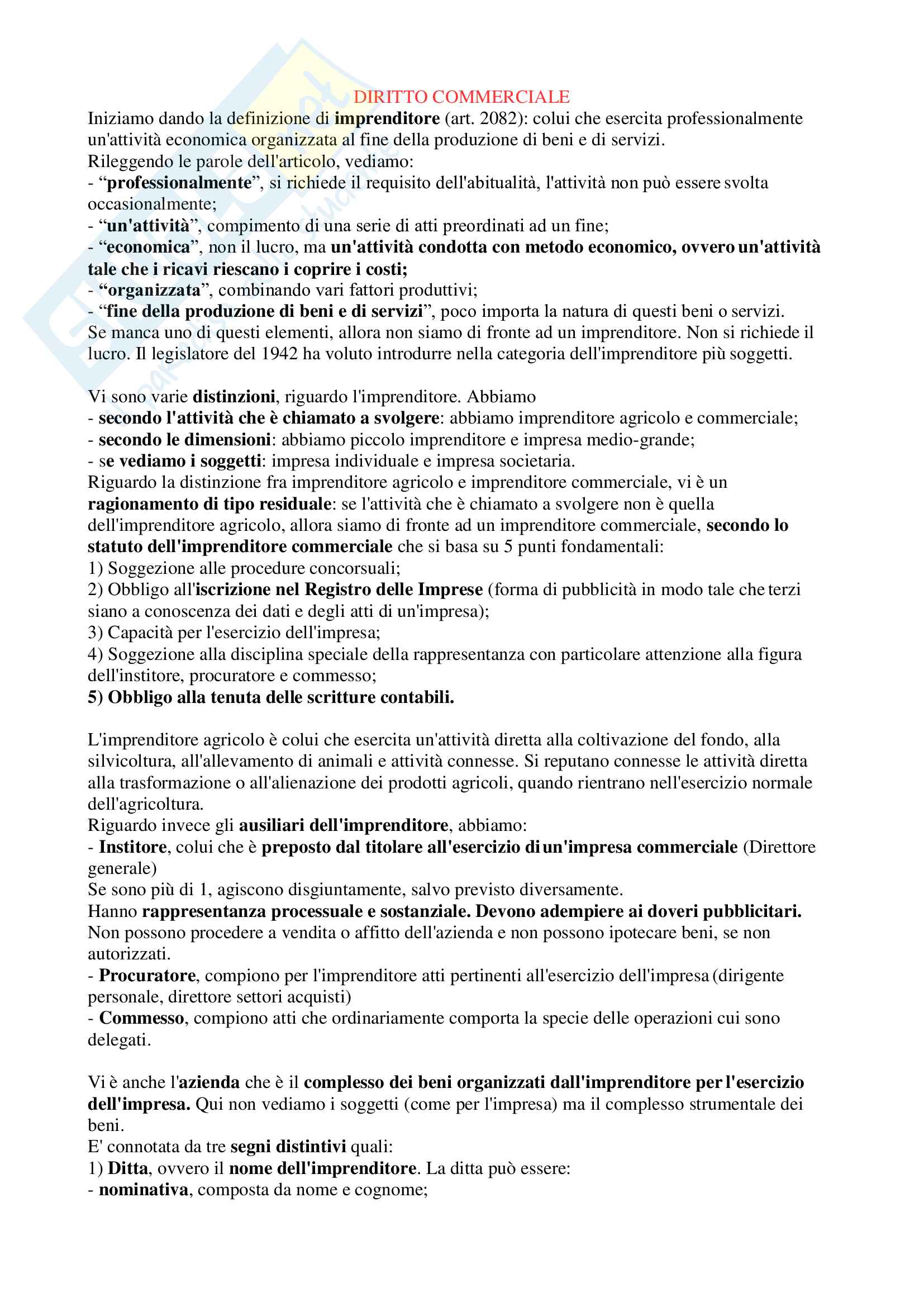 Diritto commerciale - Riassunto Pag. 2