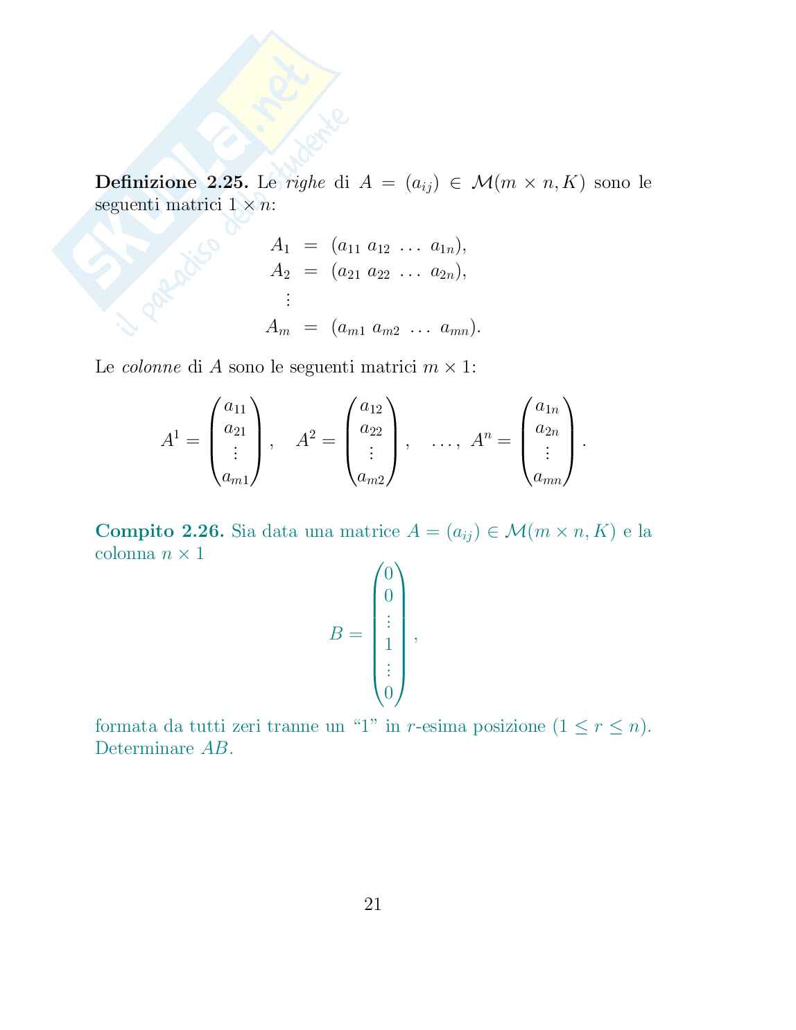 Appunti Fondamenti di algebra lineare e geometria Pag. 21