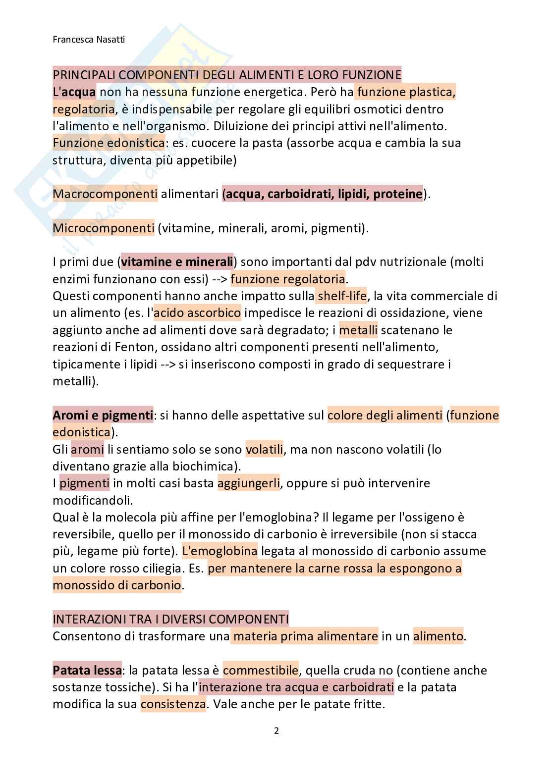 Biochimica alimentare Pag. 2