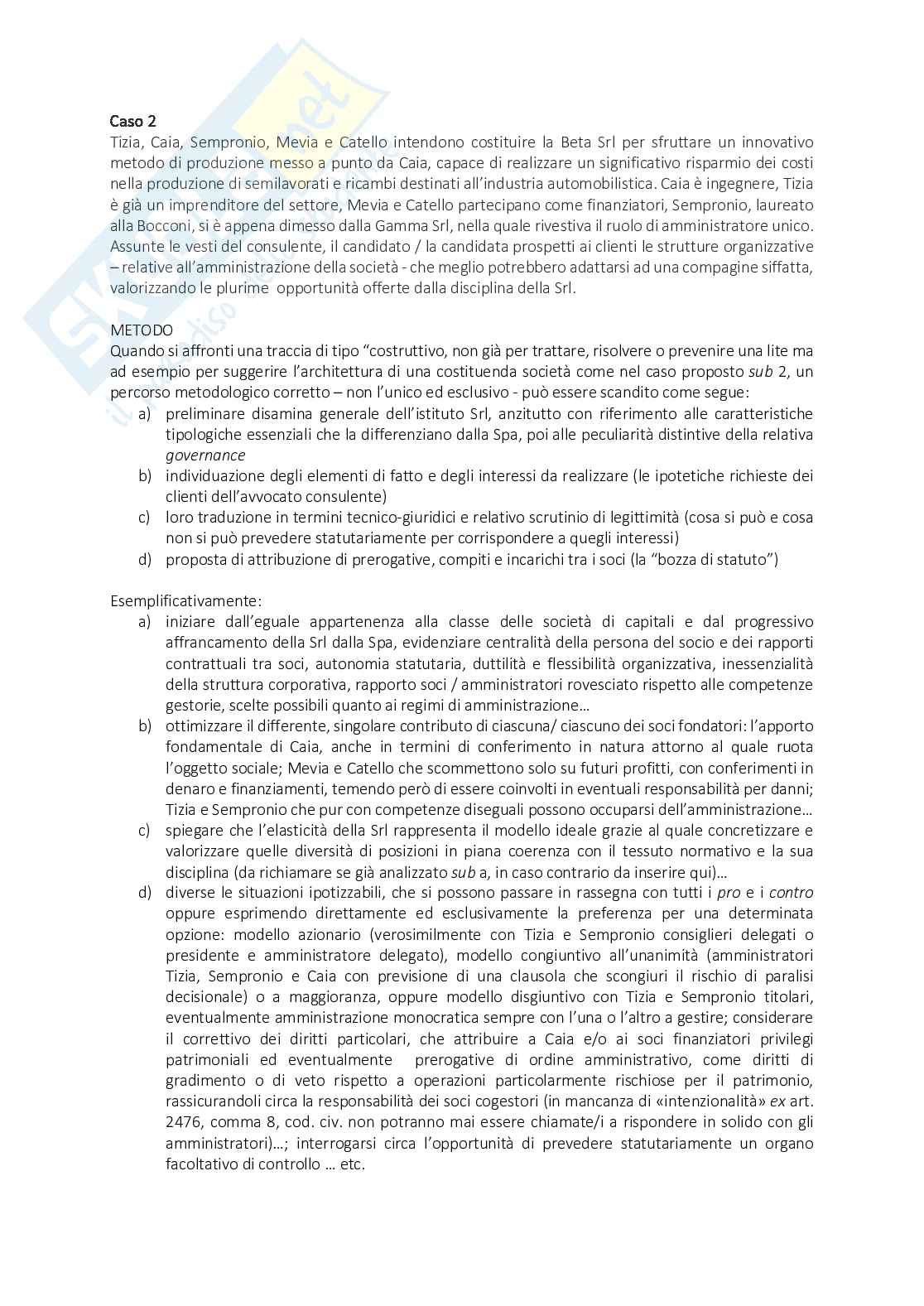 Casi esame Diritto commerciale avanzato Pag. 1