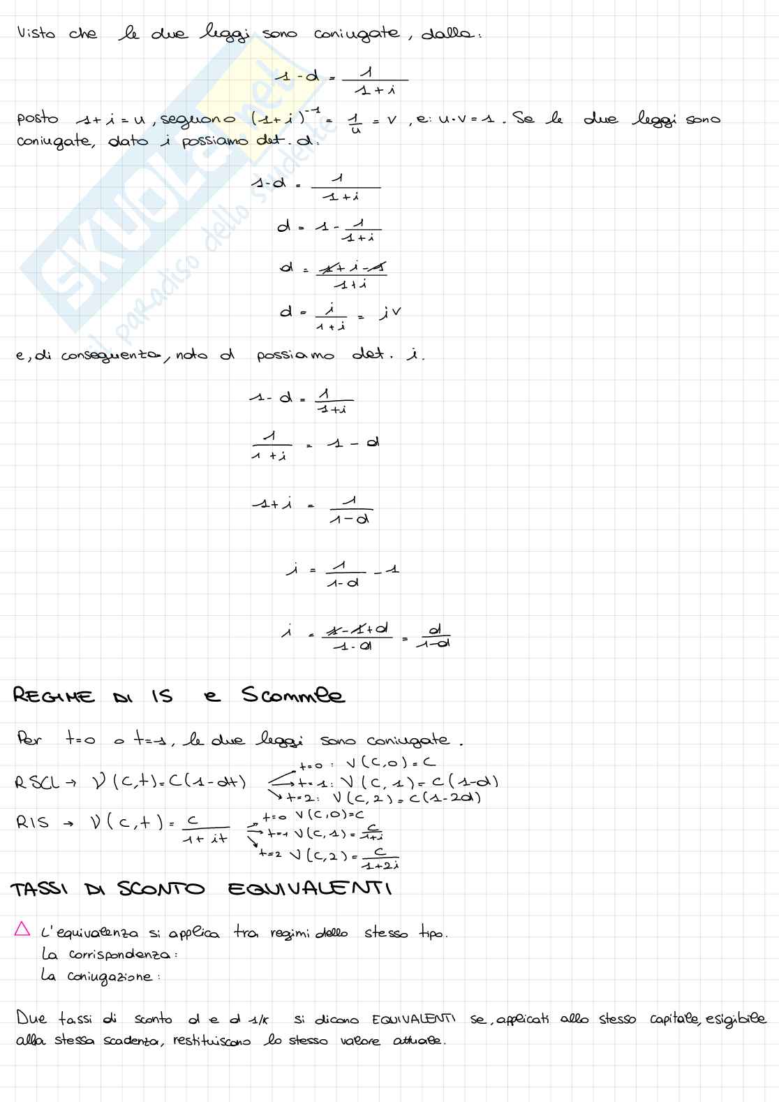 Matematica finanziaria (dalle leggi di attualizzazione alla matematica attuariale ) Pag. 36
