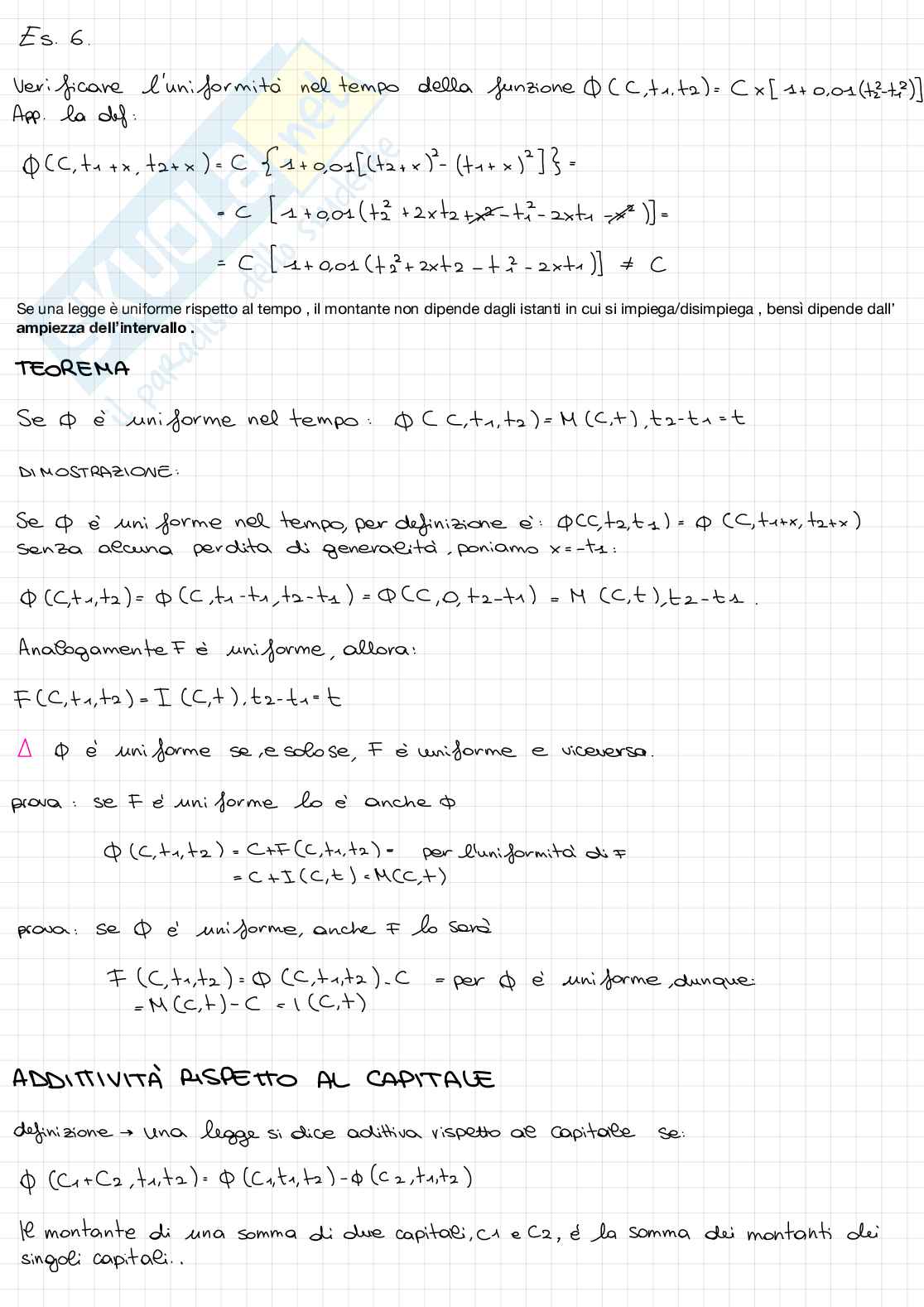 Matematica finanziaria (dalle leggi di attualizzazione alla matematica attuariale ) Pag. 6