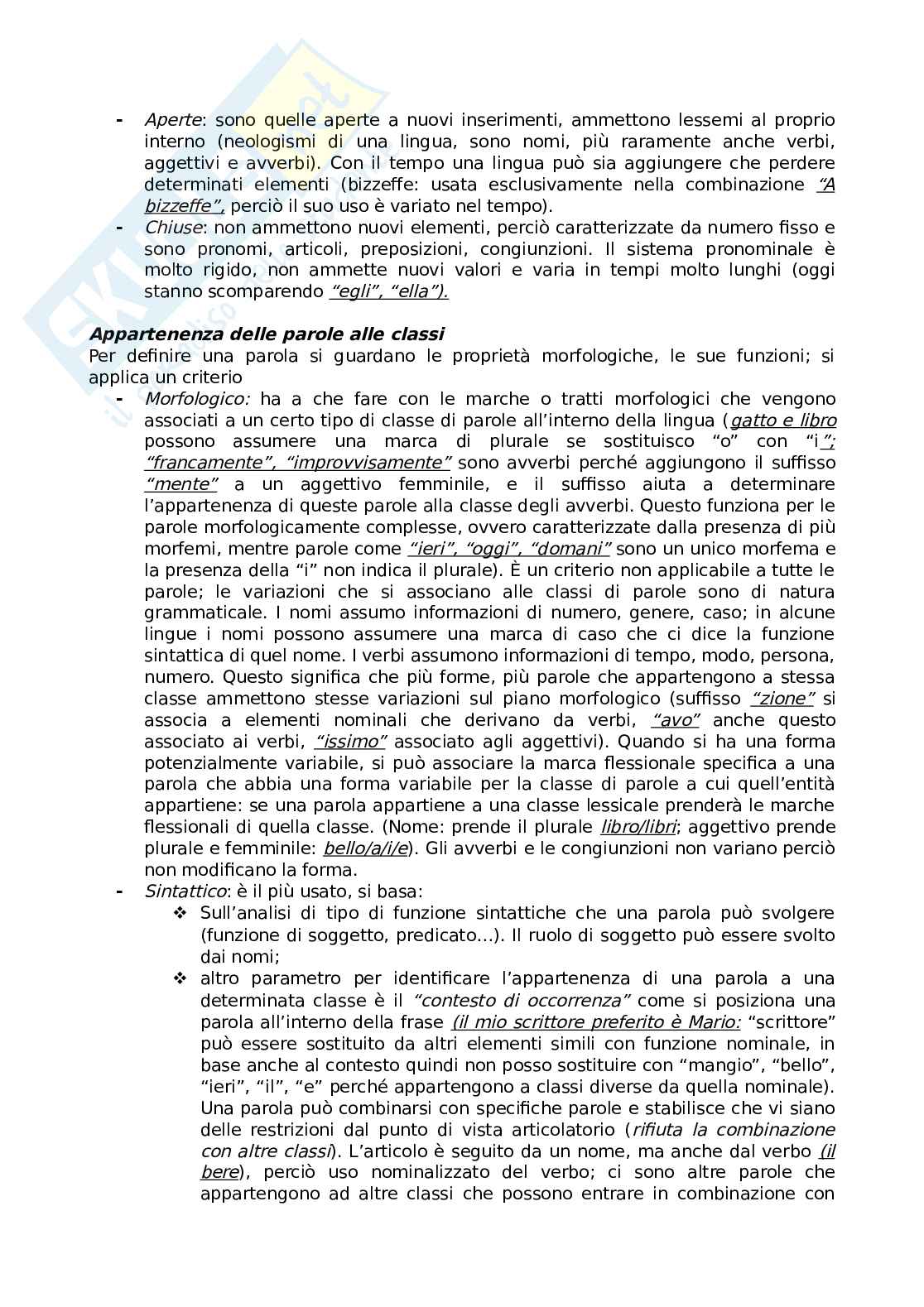 Linguistica descrittiva e storica Pag. 11