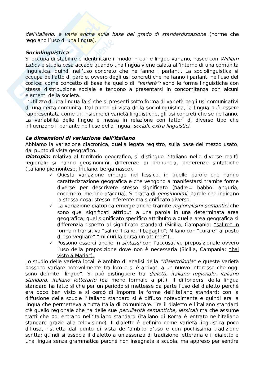 Linguistica descrittiva e storica Pag. 61