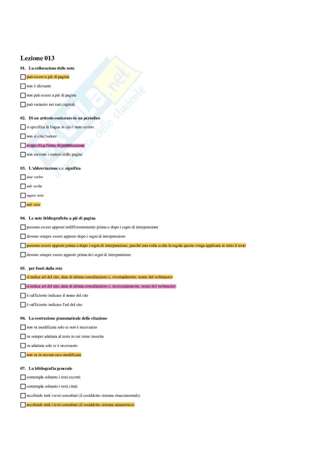 Paniere Laboratorio di scrittura - Risposte multiple - aggiornato (2026) Pag. 21