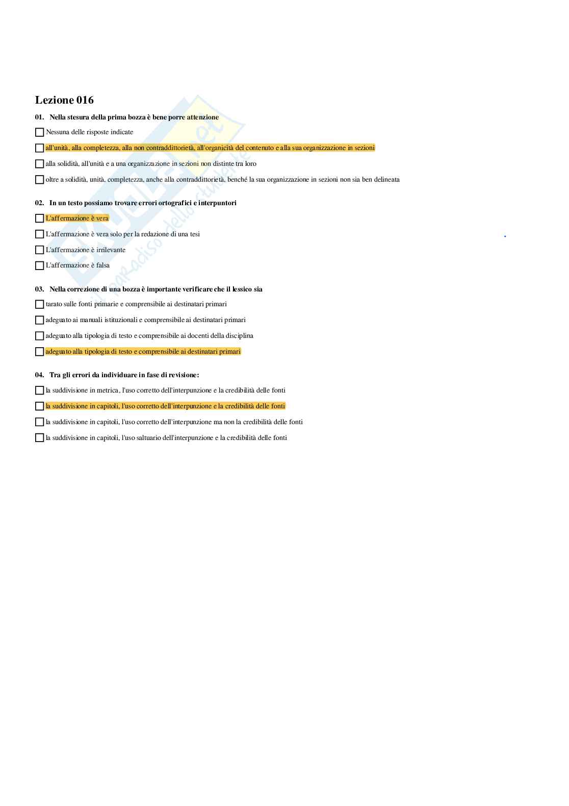 Paniere Laboratorio di scrittura - Risposte multiple - aggiornato (2026) Pag. 26