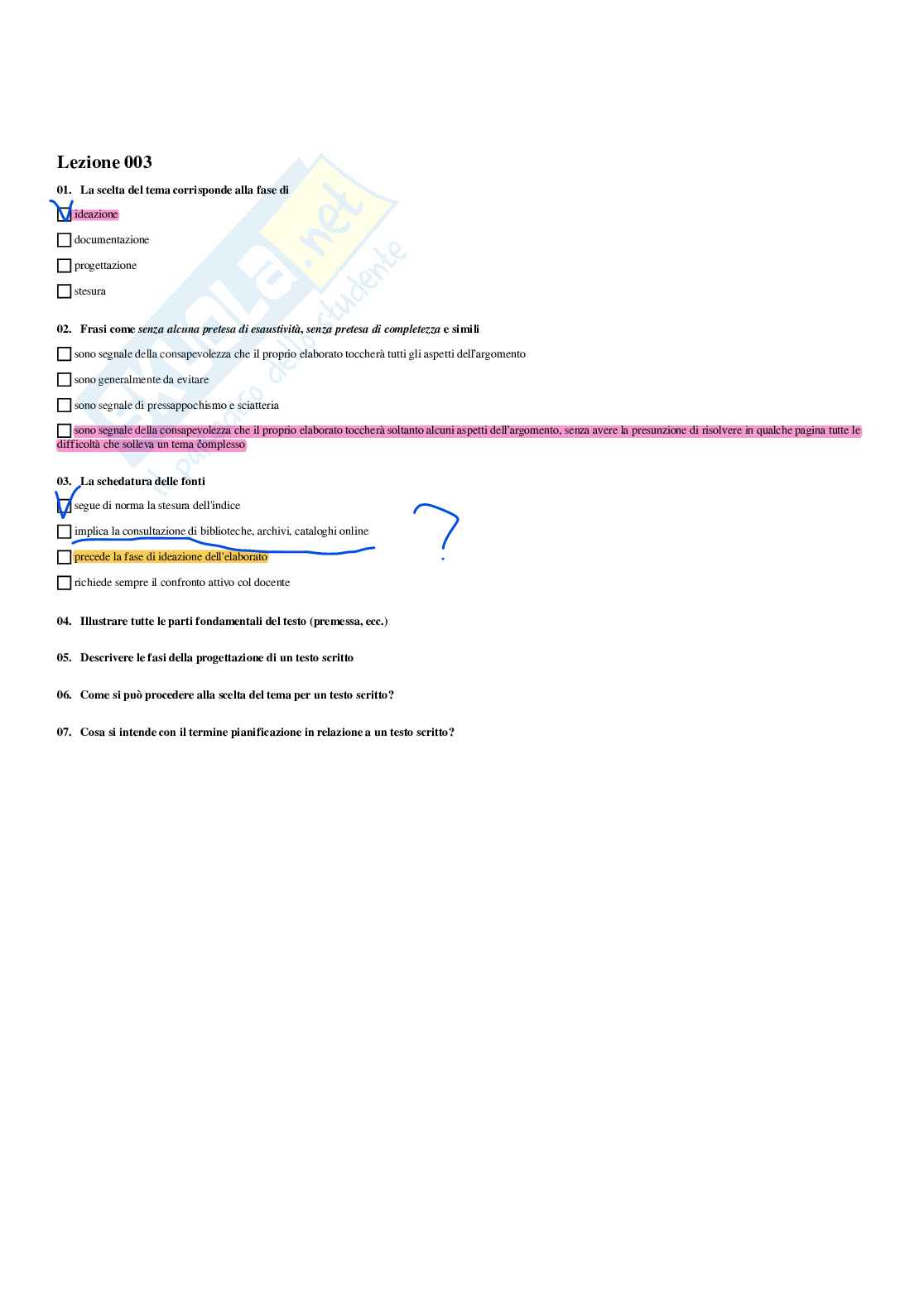 Paniere Laboratorio di scrittura - Risposte multiple - aggiornato (2026) Pag. 6