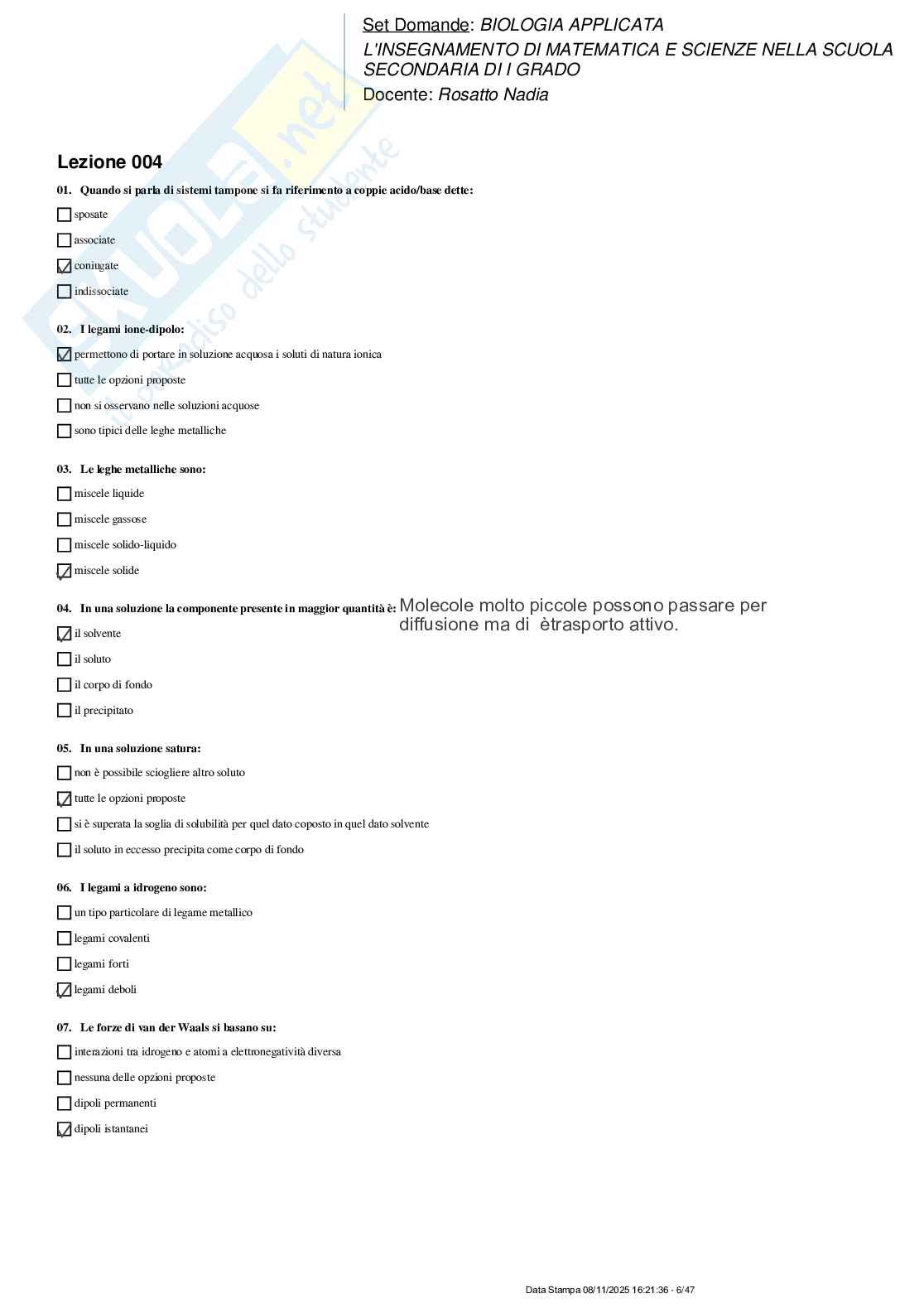 Paniere nuovo (2025) di Biologia applicata Pag. 6