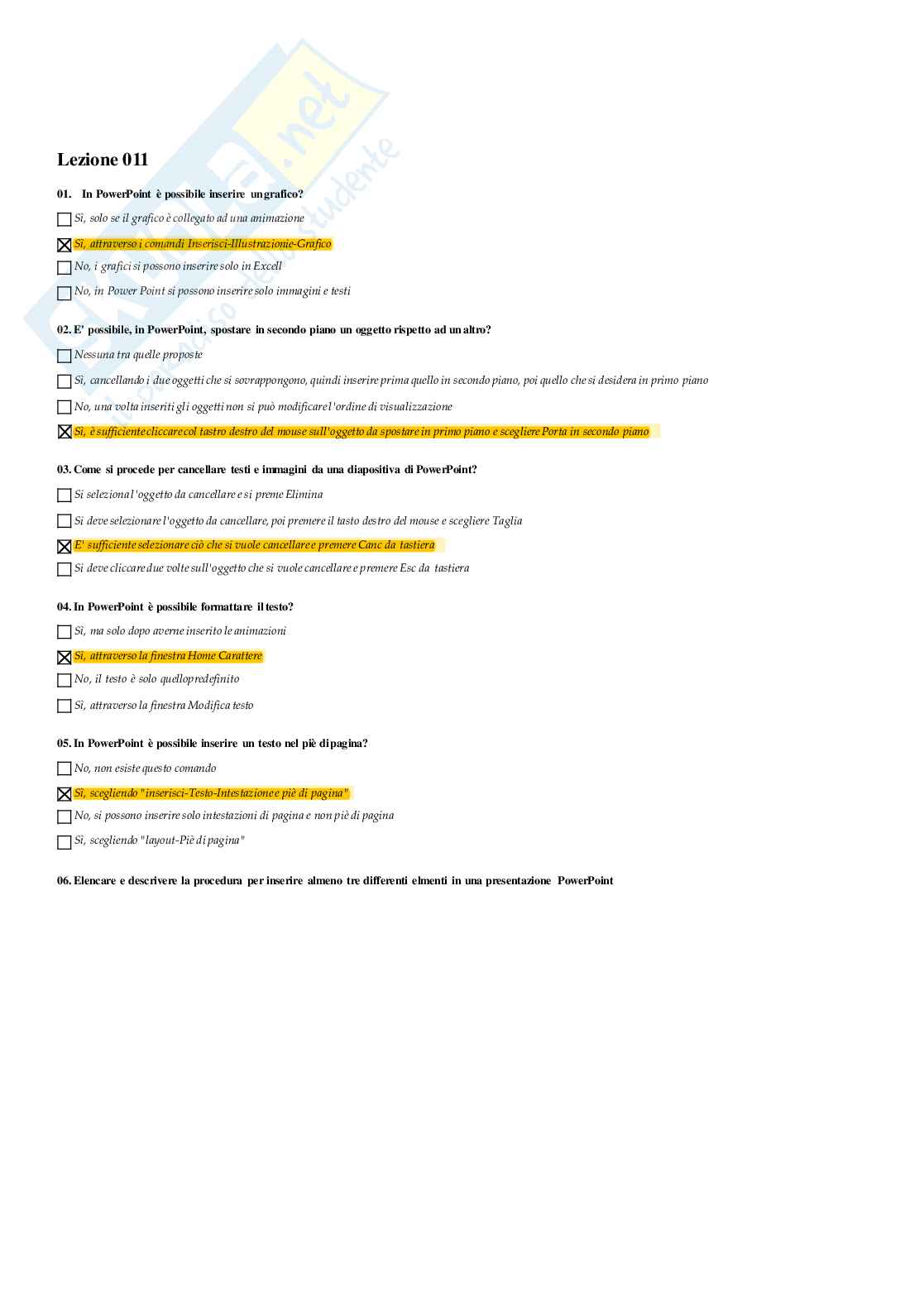 paniere abilità informatiche - risposte multiple Pag. 21