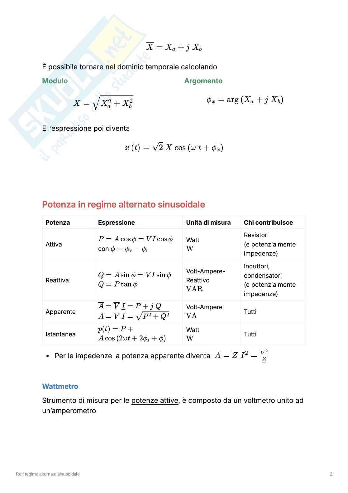 Appunti riassuntivi e formulari di Principi di ingegneria elettrica Pag. 16
