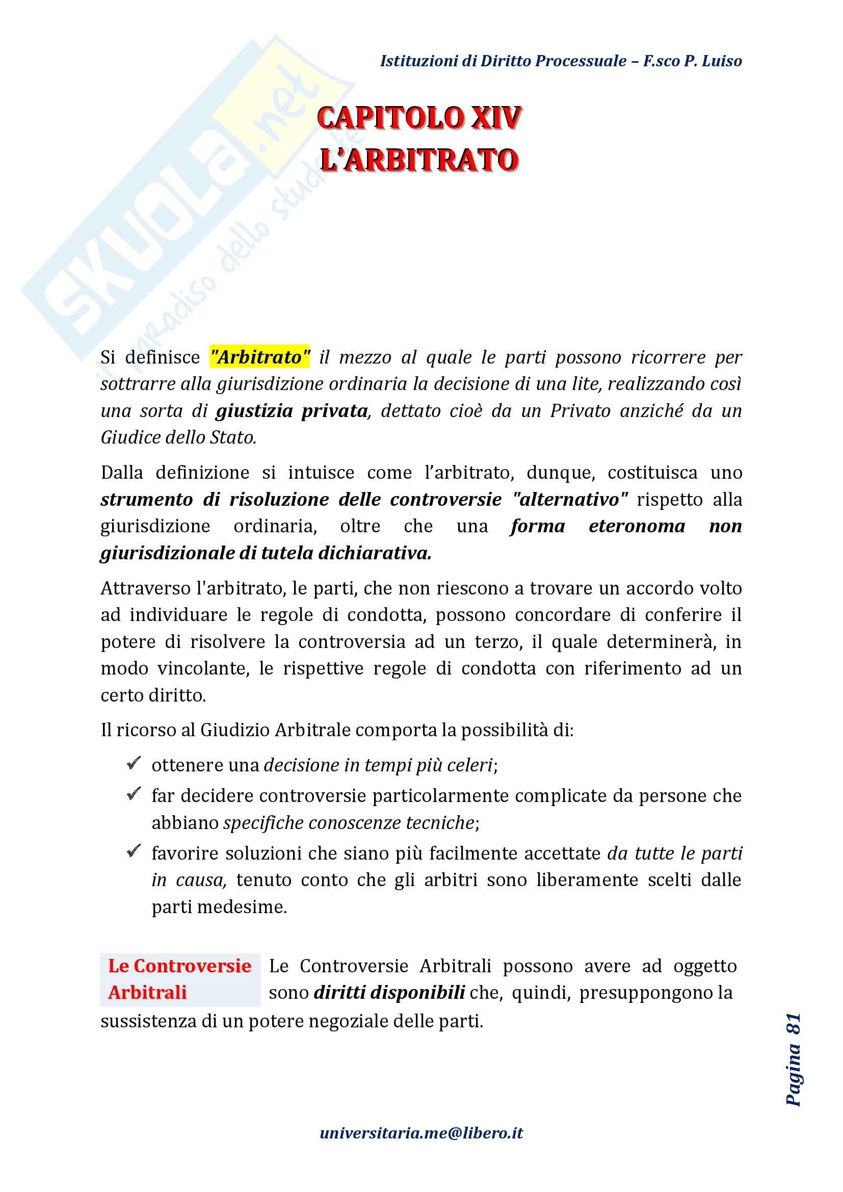 Riassunto esame Diritto Processuale Civile, Prof Marzocchi, libro consigliato Istituzioni di Diritto Processuale Civile, Luiso Pag. 81
