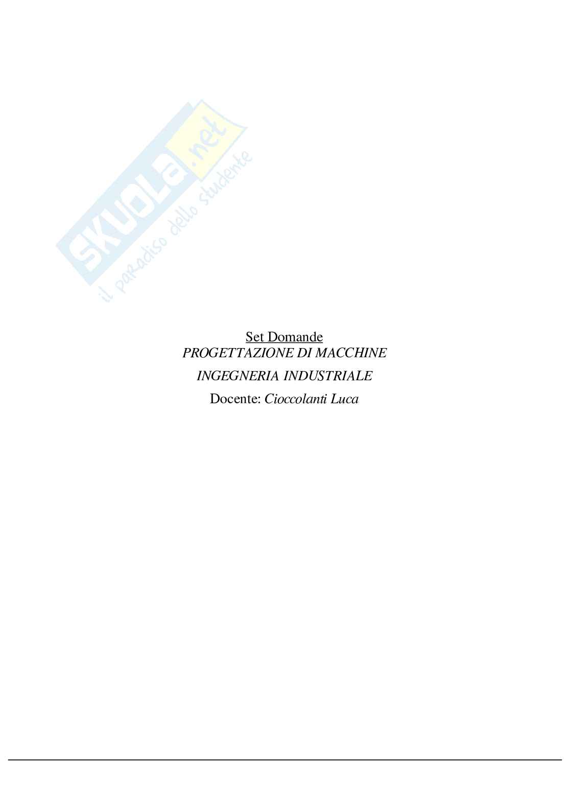 Paniere di Progettazione di macchine (2025) - Risposte multiple Pag. 2