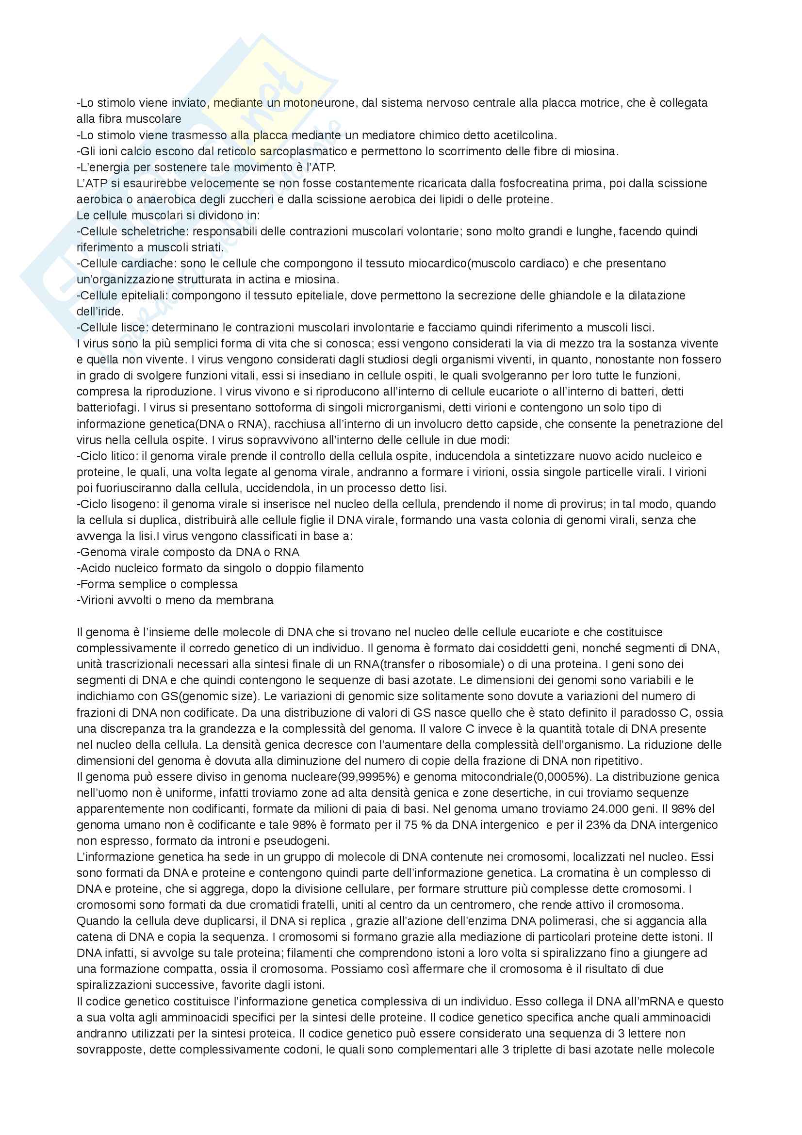 Biologia umana e genetica Pag. 11