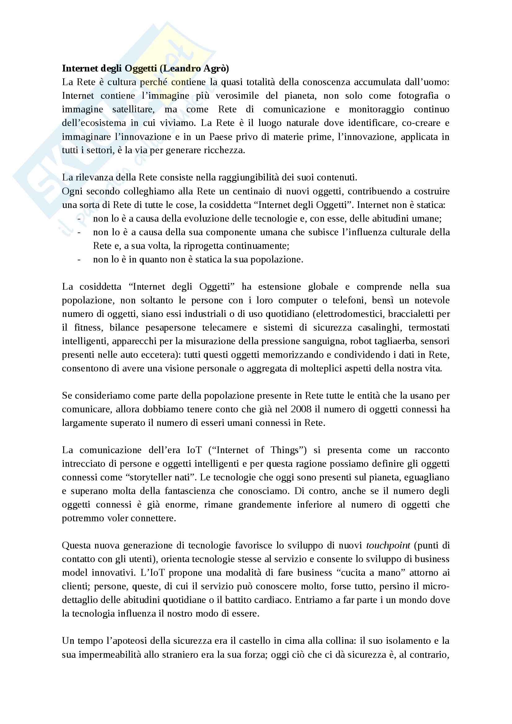 Riassunto Interactive Storytelling, Prof. Lughi. Libro consigliato I media digitali e l'interazione uomo-macchina, Arcagni Pag. 1