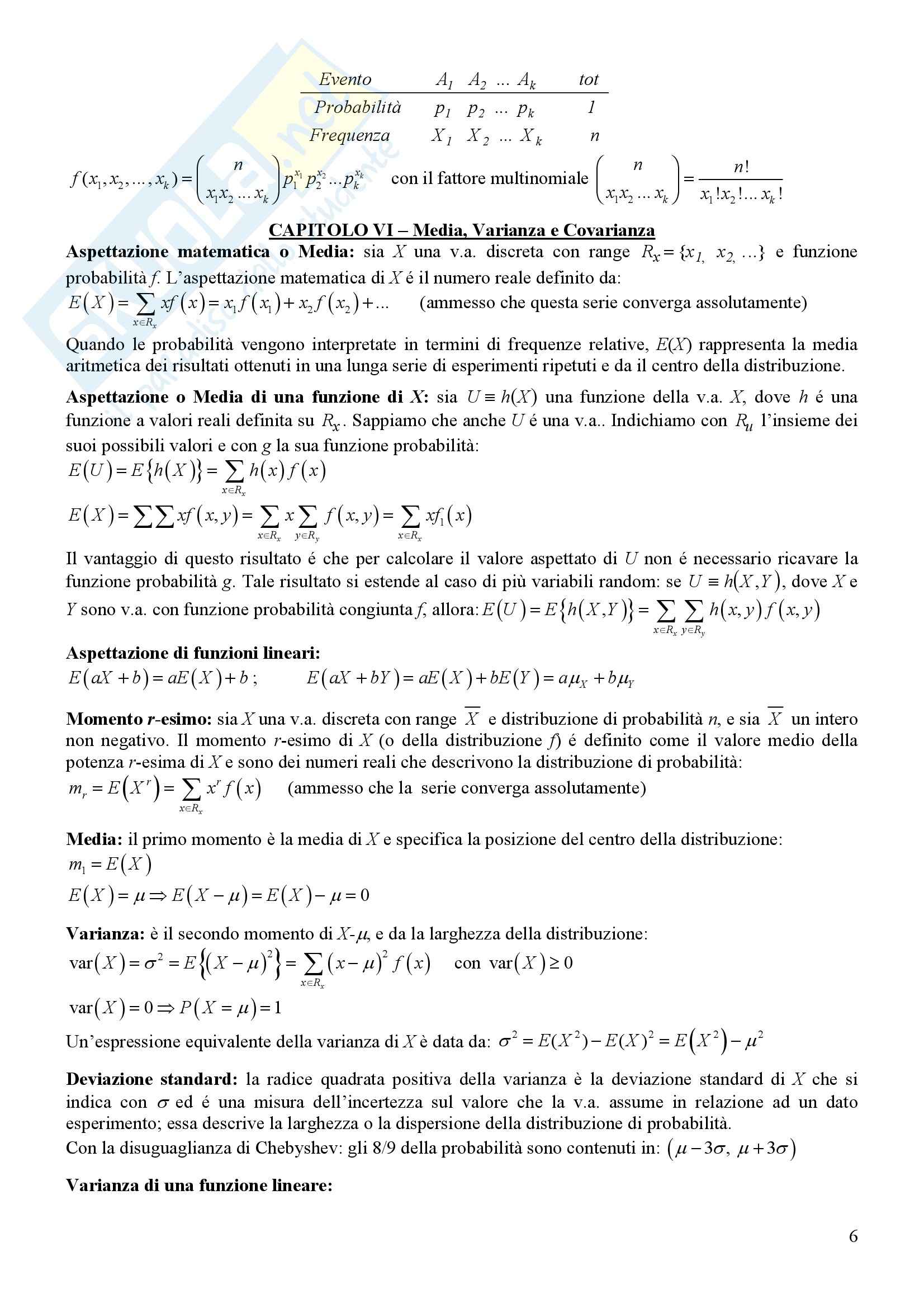 Variabili Casuali E Statistiche