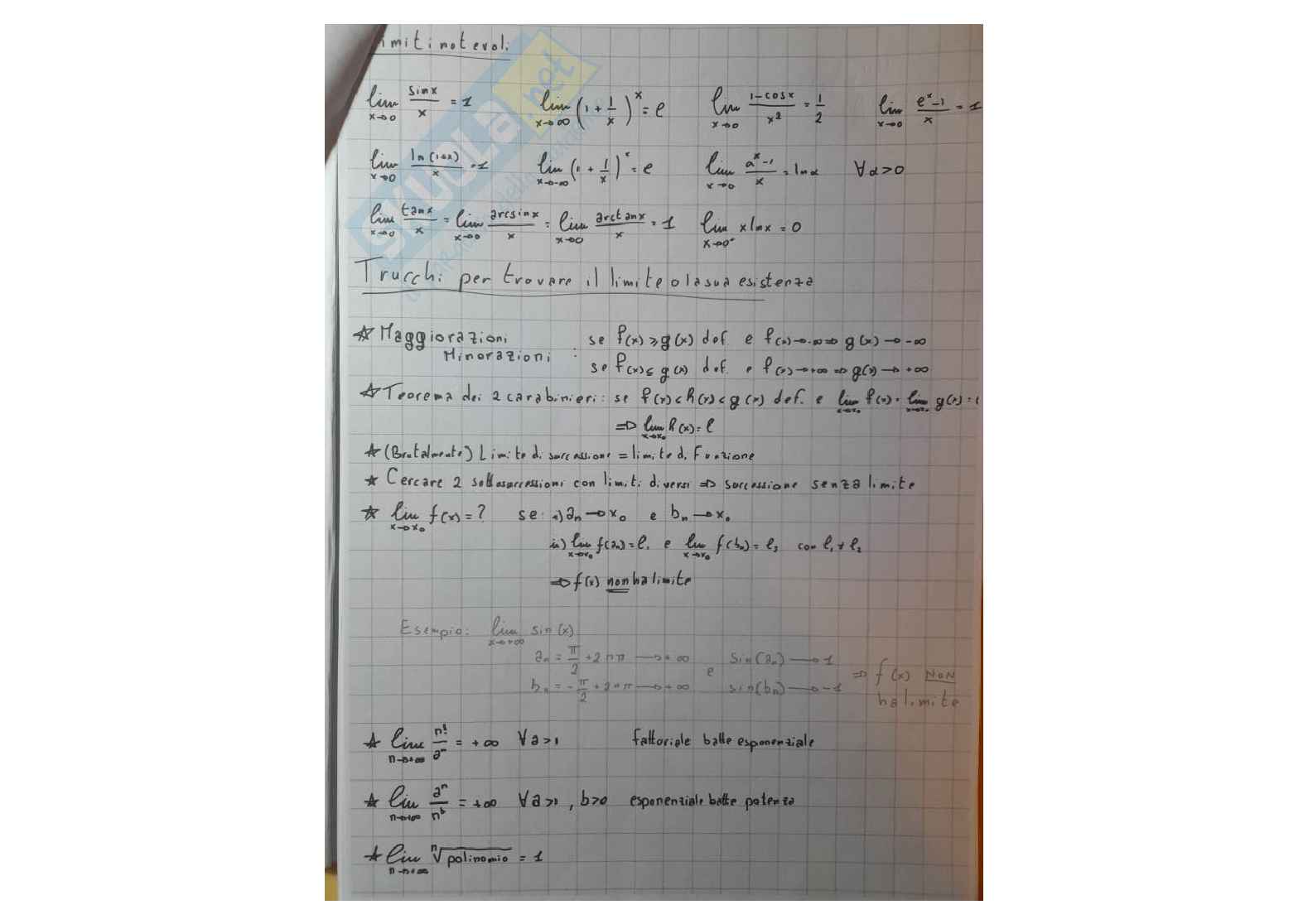 Formulario di Analisi matematica 1 Pag. 2