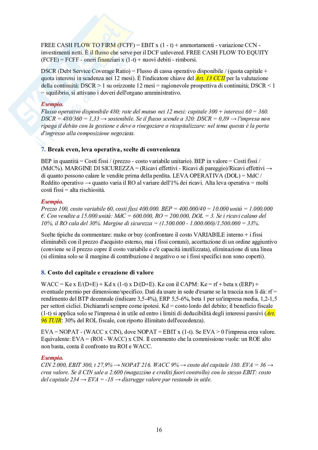 Esame di Stato Commercialista – schemi per le prove scritte + 5 tracce svolte Pag. 16