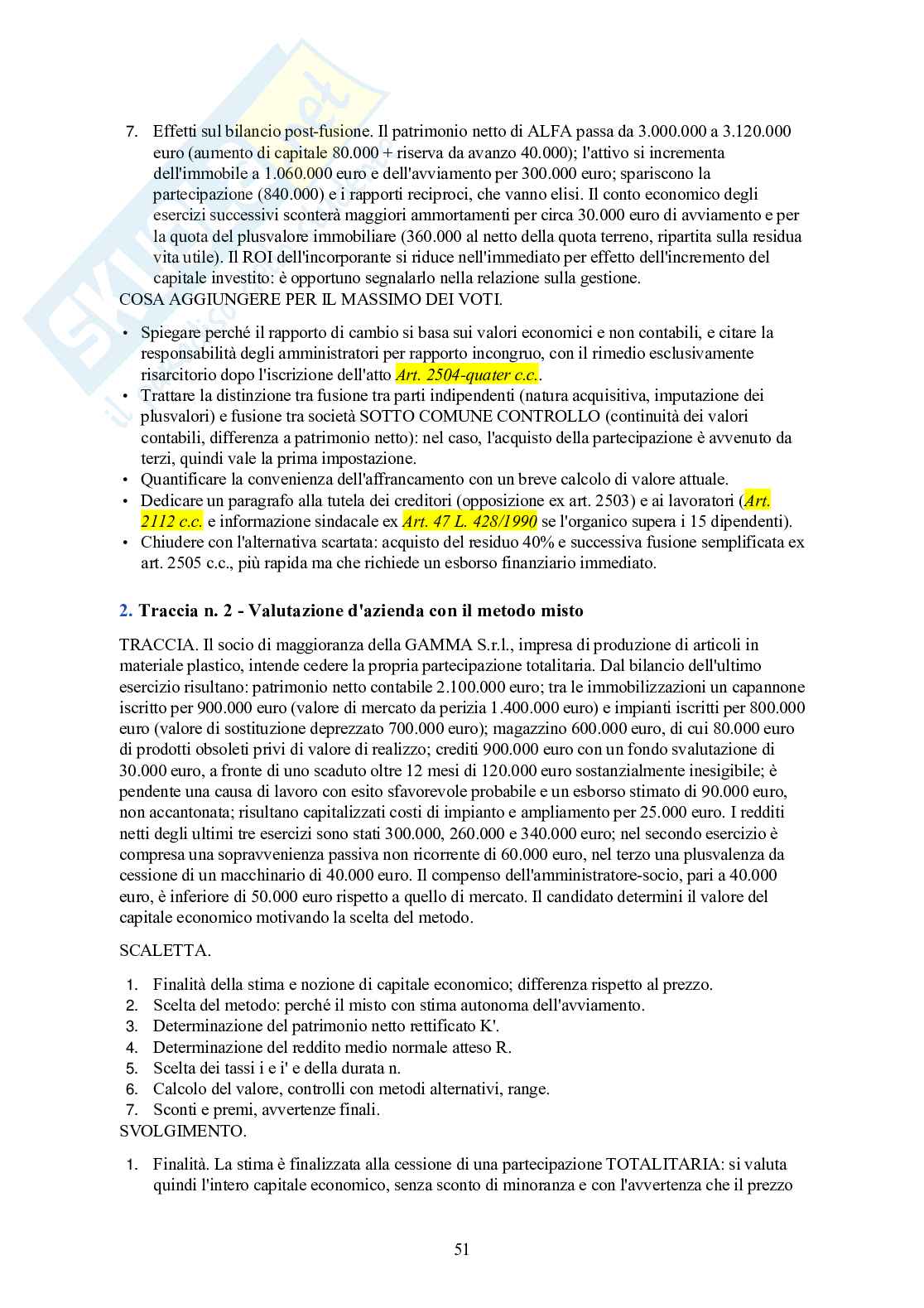 Esame di Stato Commercialista – schemi per le prove scritte + 5 tracce svolte Pag. 51