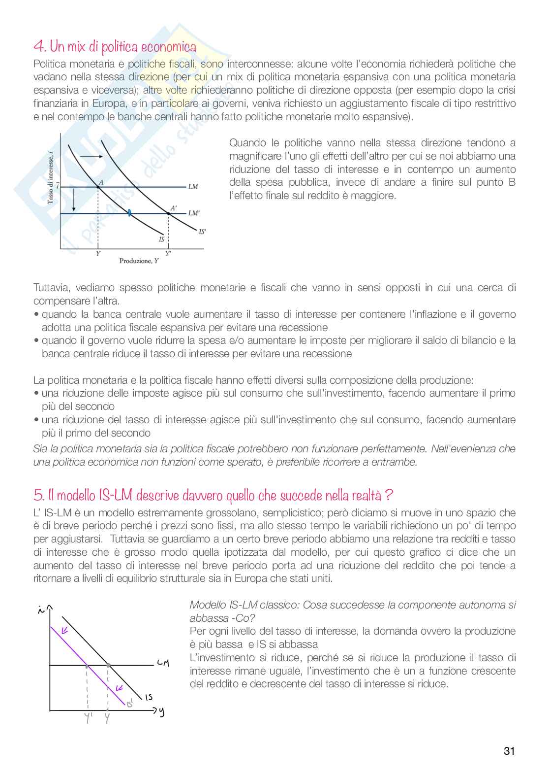 Riassunto esame Economia politica, Prof. Mantovani Marco, libro consigliato Scoprire la macroeconomia, Olivier Blanchard Pag. 31
