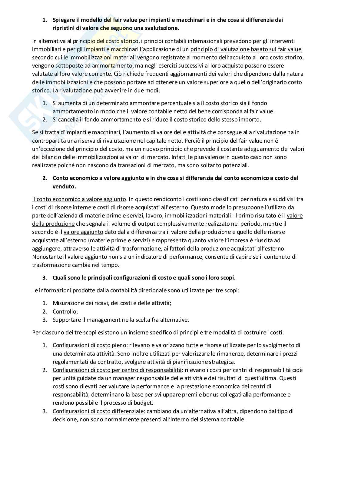 Domande teoria economia aziendale Pag. 1