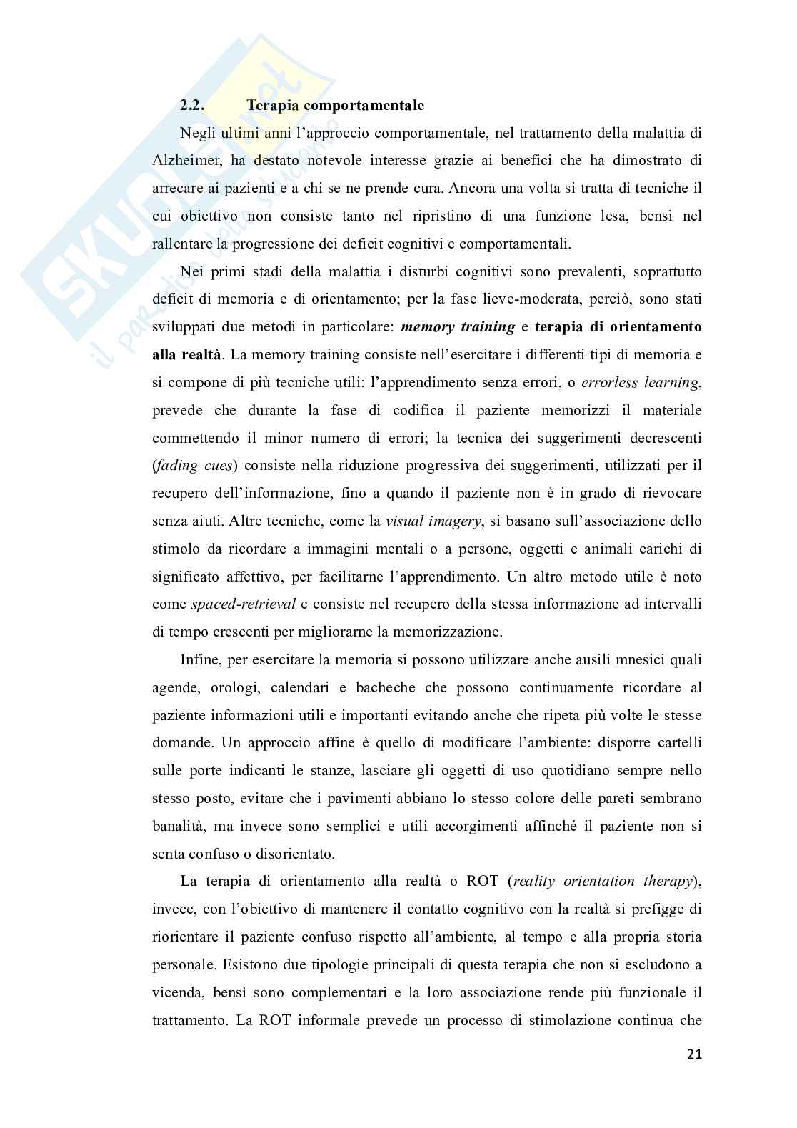 Diagnosi e trattamento nella sindrome di Alzheimer Pag. 21