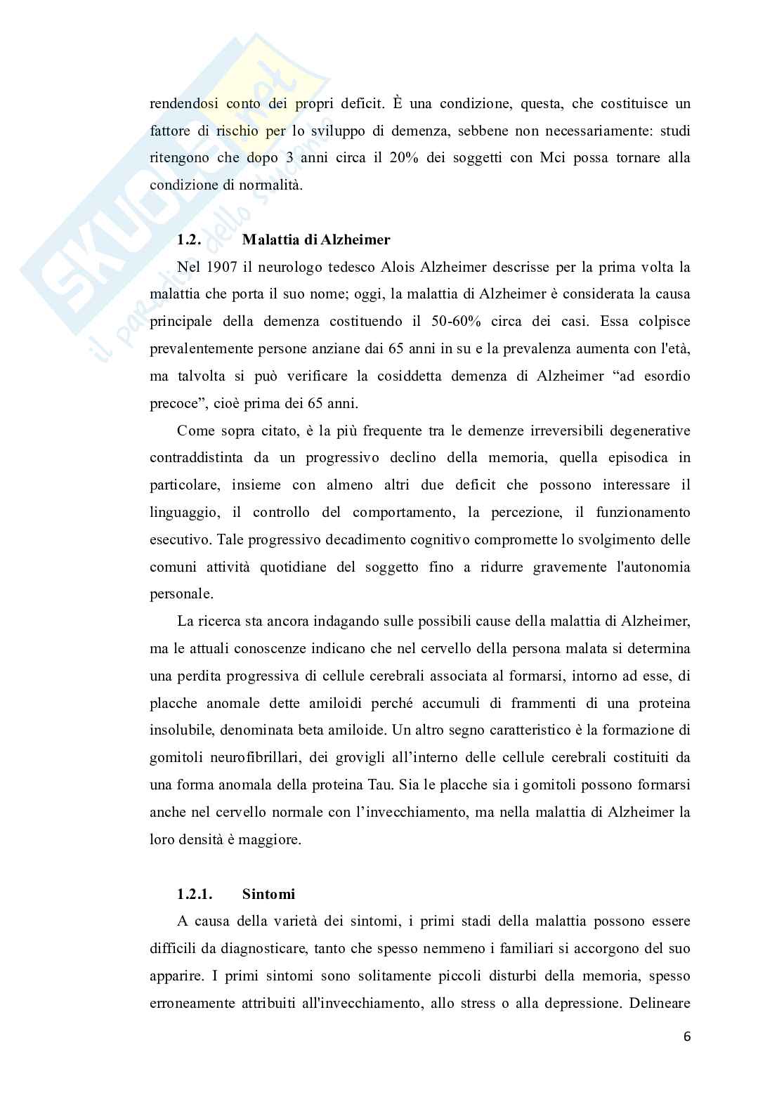 Diagnosi e trattamento nella sindrome di Alzheimer Pag. 6