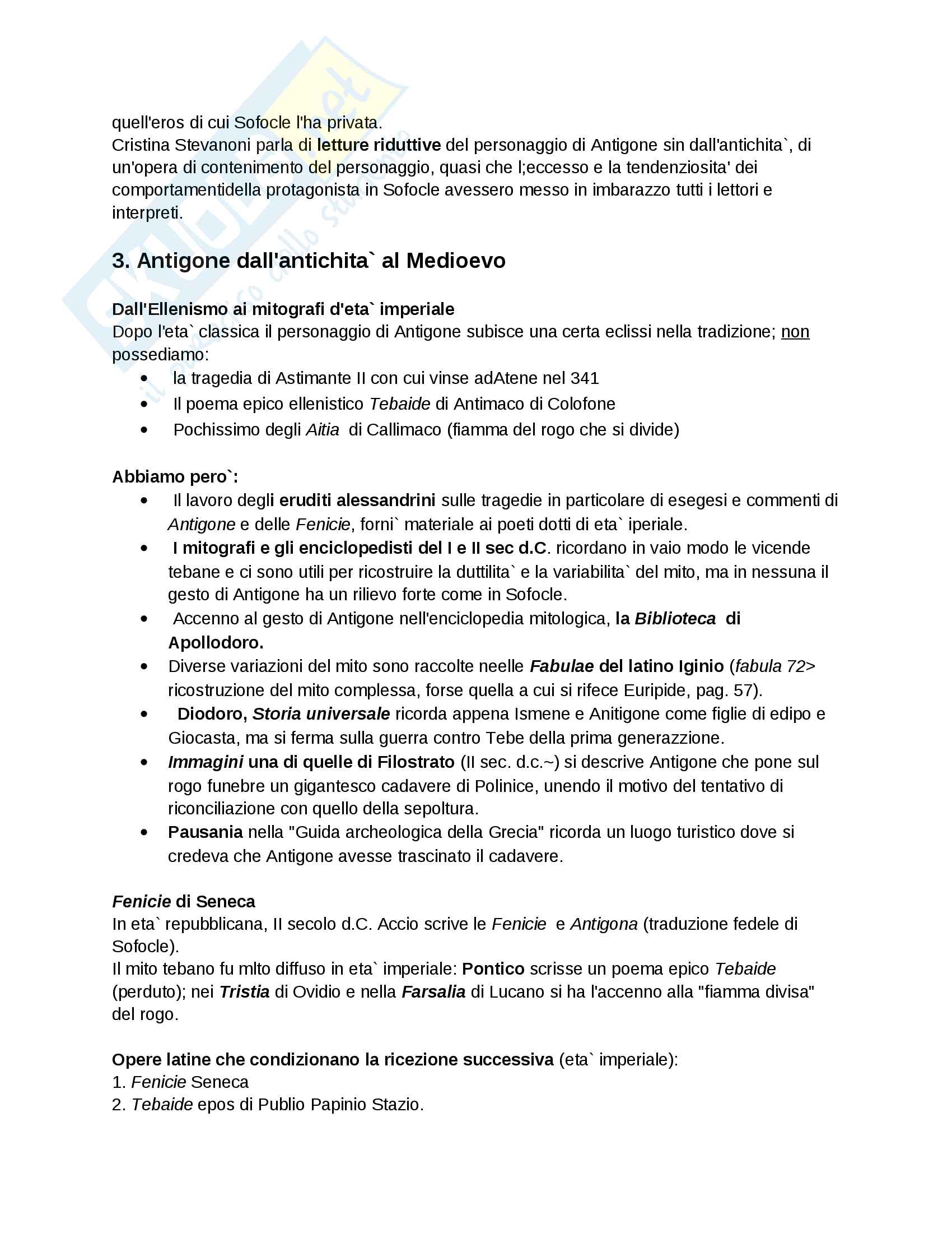 Sunto esame Letteratura e civiltà greca, prof. Condello, libro consigliato "Antigone storia di un mito" Pag. 6