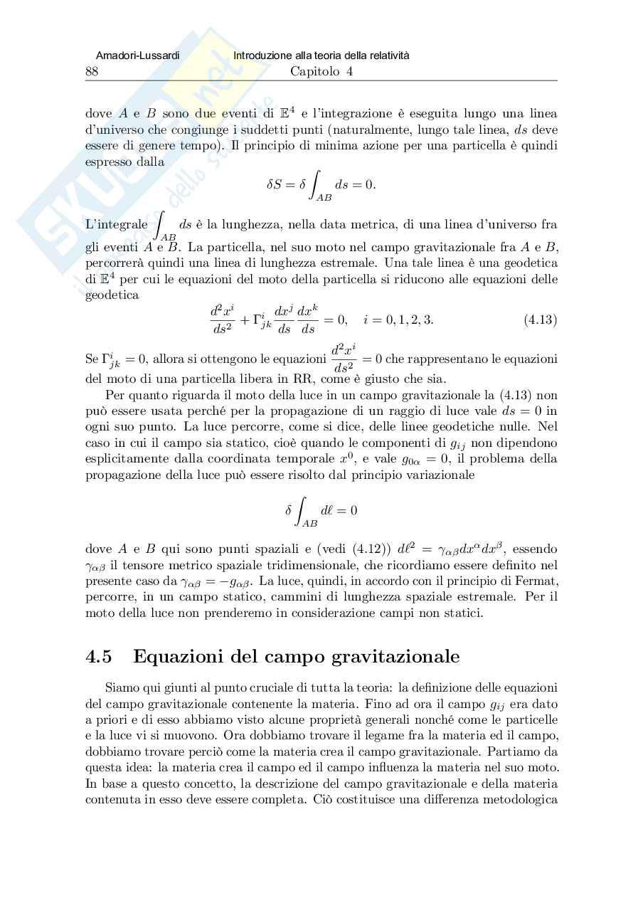 Introduzione alla relatività : 4 relatività  generale Pag. 16