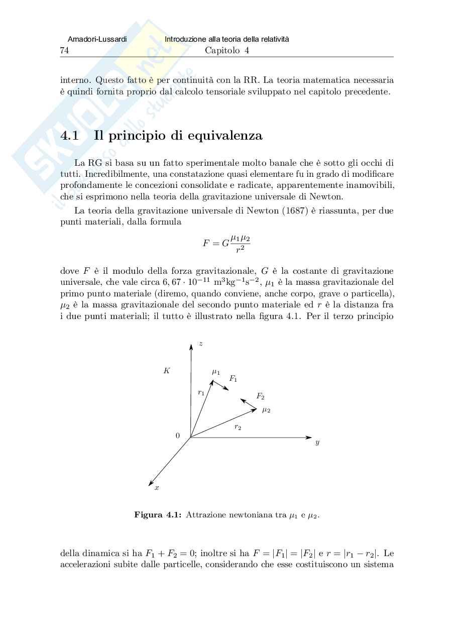 Introduzione alla relatività : 4 relatività  generale Pag. 2