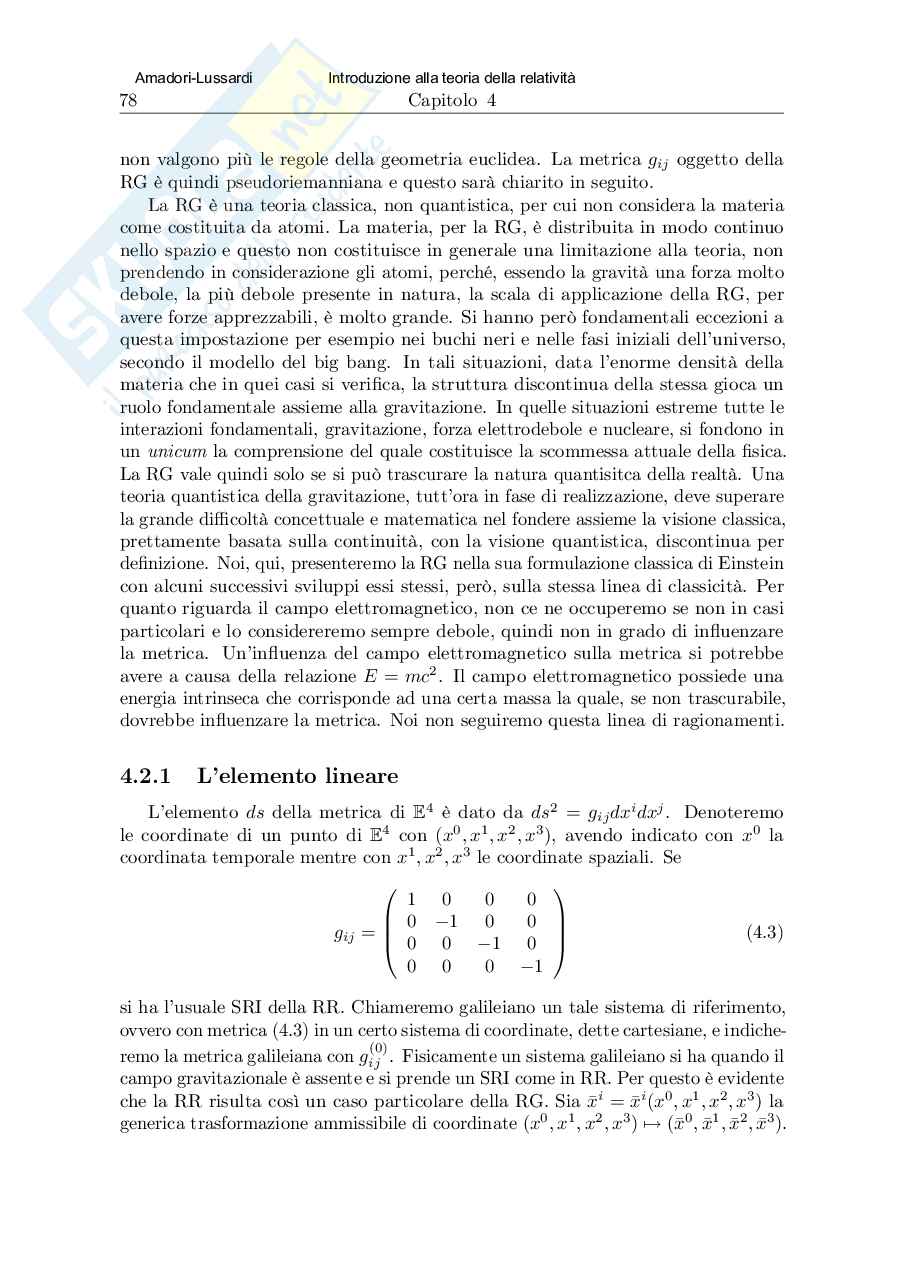 Introduzione alla relatività : 4 relatività  generale Pag. 6