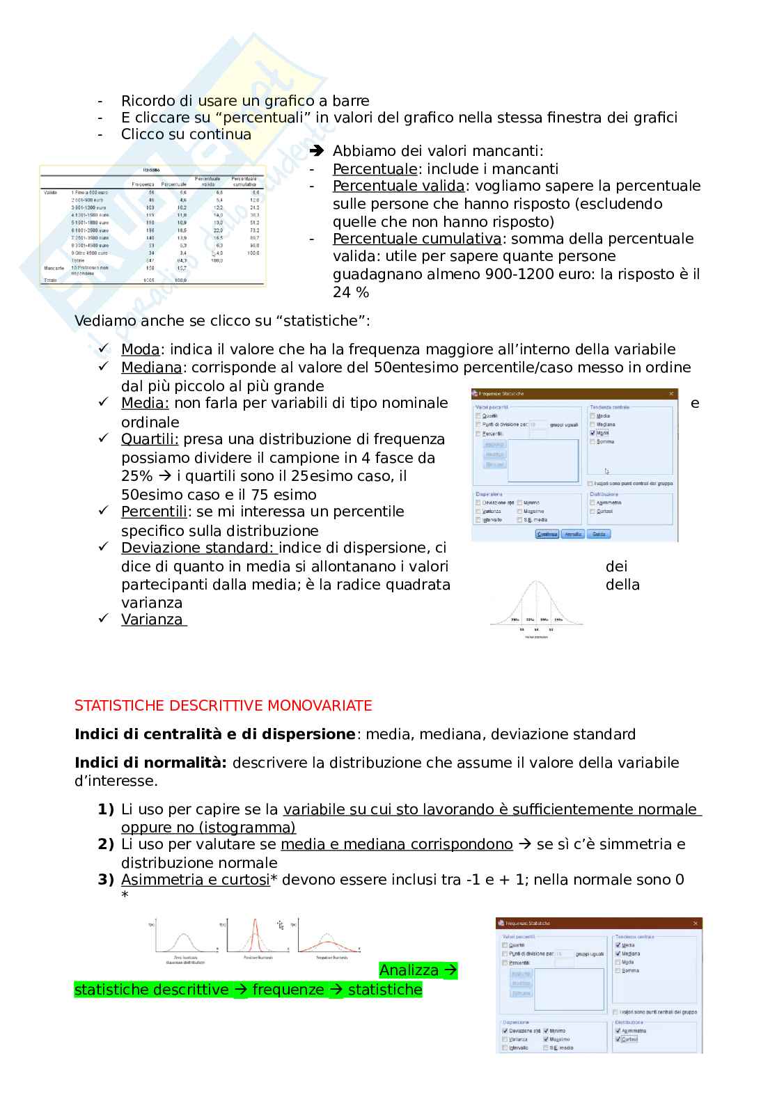 Appunti e videolezioni sulle funzioni di base per l'uso di SPSS  Pag. 11