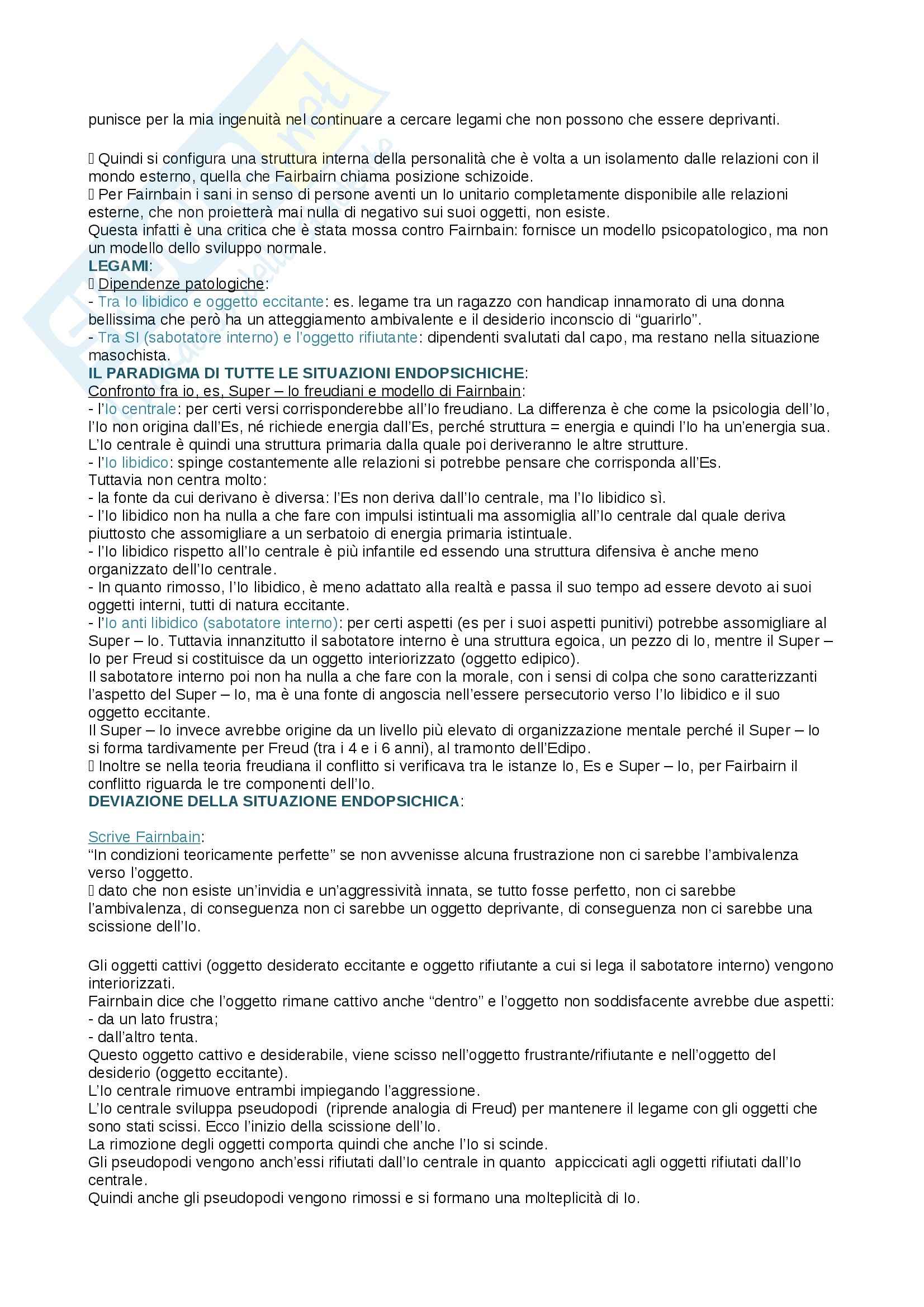 Riassunto esame psicologia dinamica,prof. Tagini, libro consigliato Psicologia dinamica. Modelli teorici a confronto, De Coro, Ortu Pag. 51