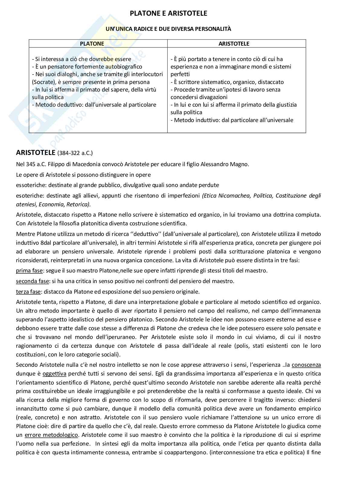Riassunto esame Storia delle dottrine politiche, Prof. Marsala Rosanna, libro consigliato Storia delle dottrine politiche, D'Addio  Pag. 16