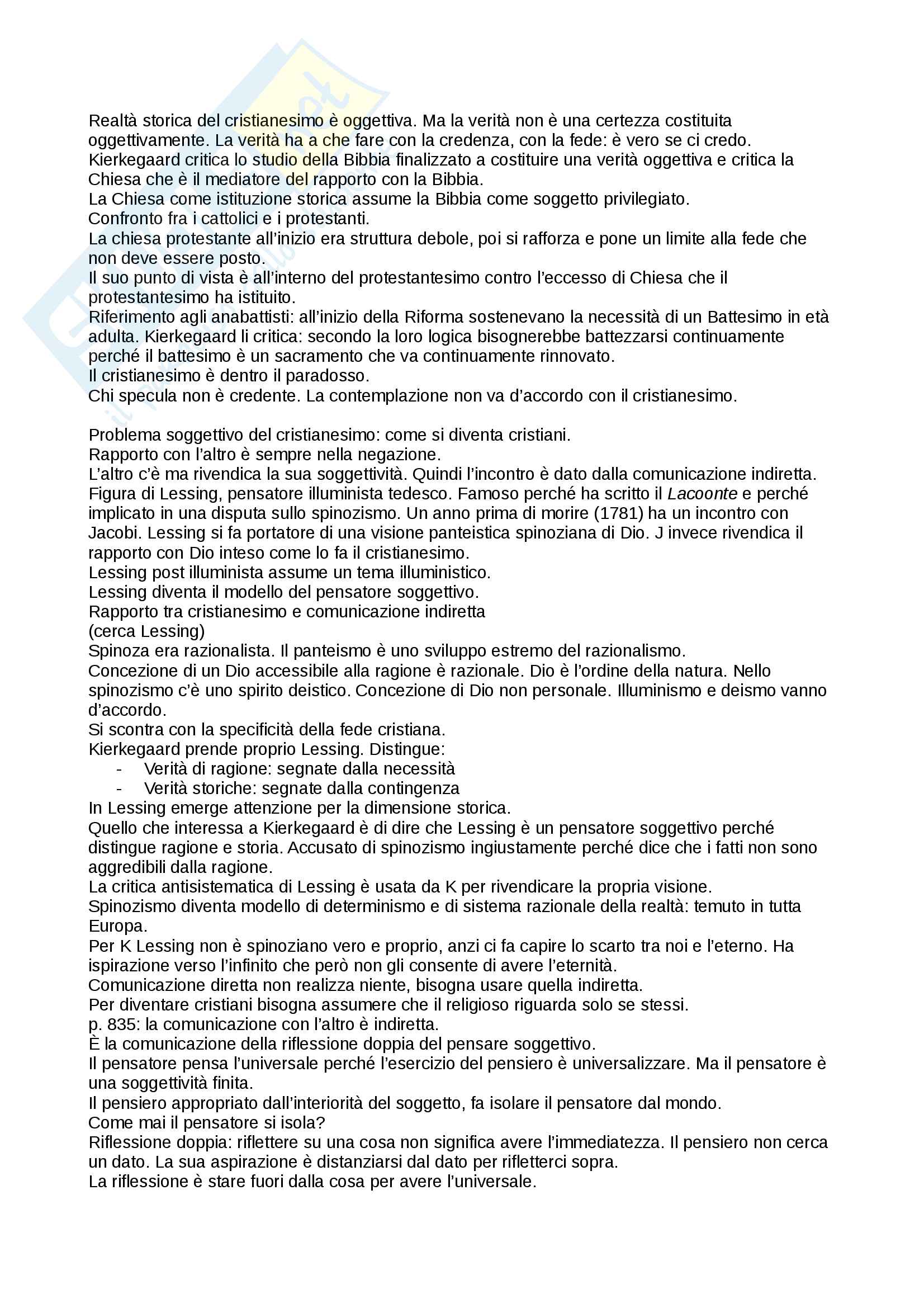 Riassunto per esame storia della filosofia, prof. Baldi Pag. 26
