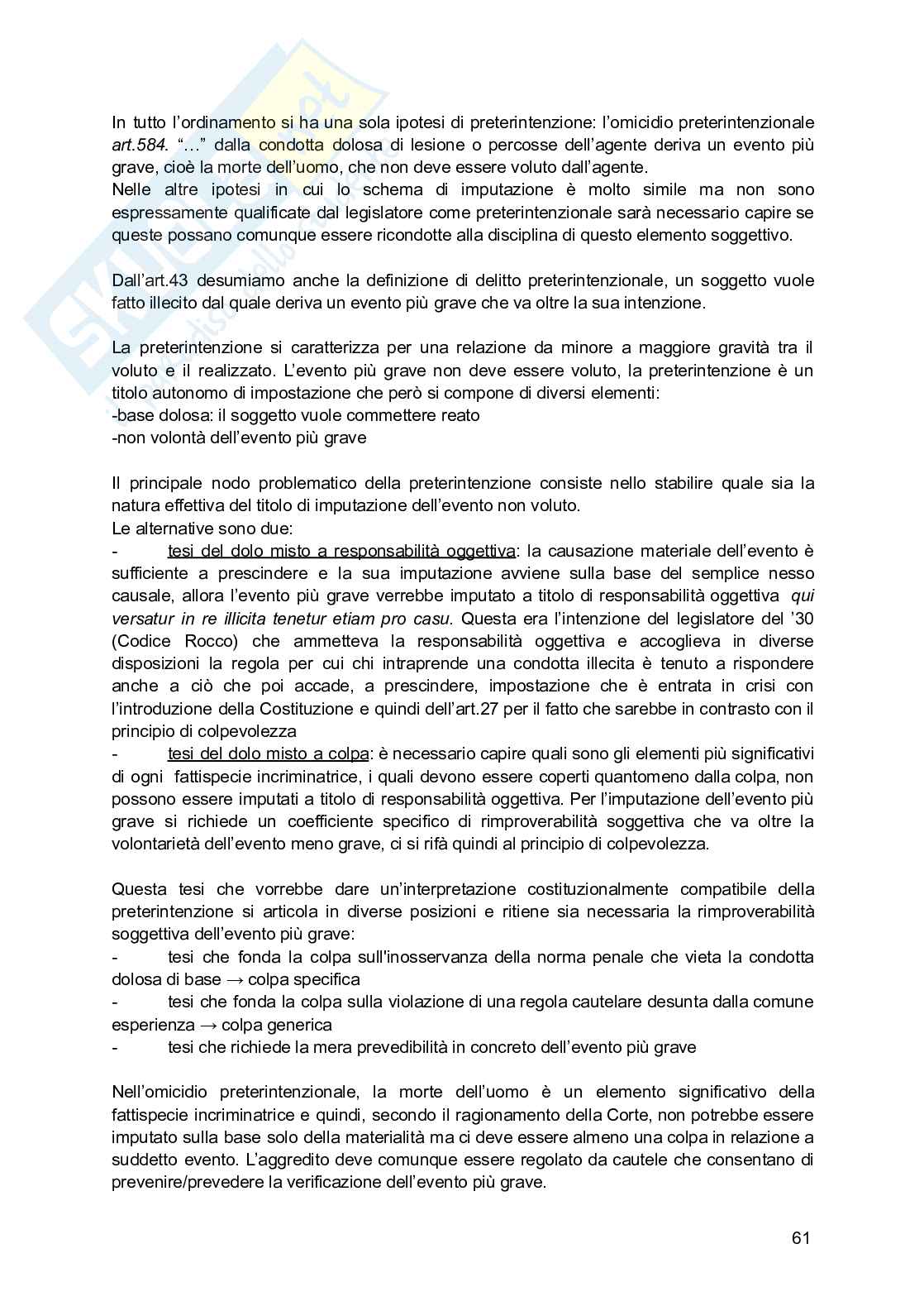 Riassunto esame Diritto penale - parte generale, Prof. Bernasconi Costanza, libro consigliato Corso di diritto penale - parte generale , Palazzo, Bartoli  Pag. 61