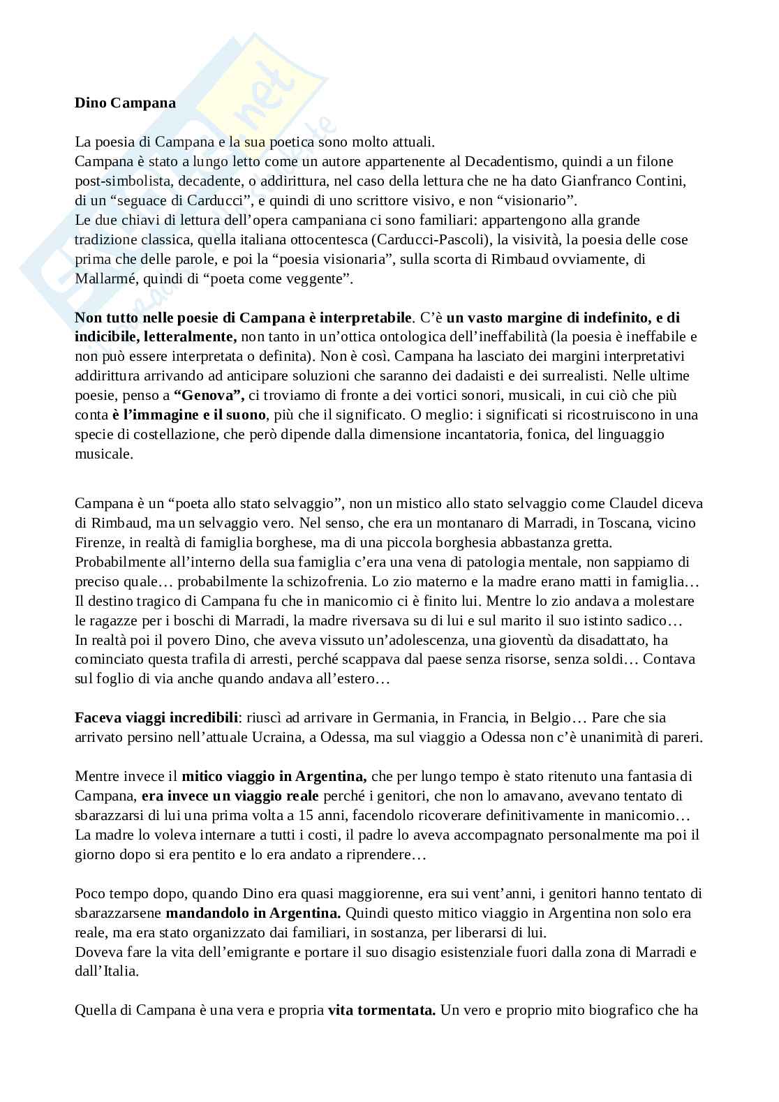Dino Campana e i Canti orfici Pag. 1