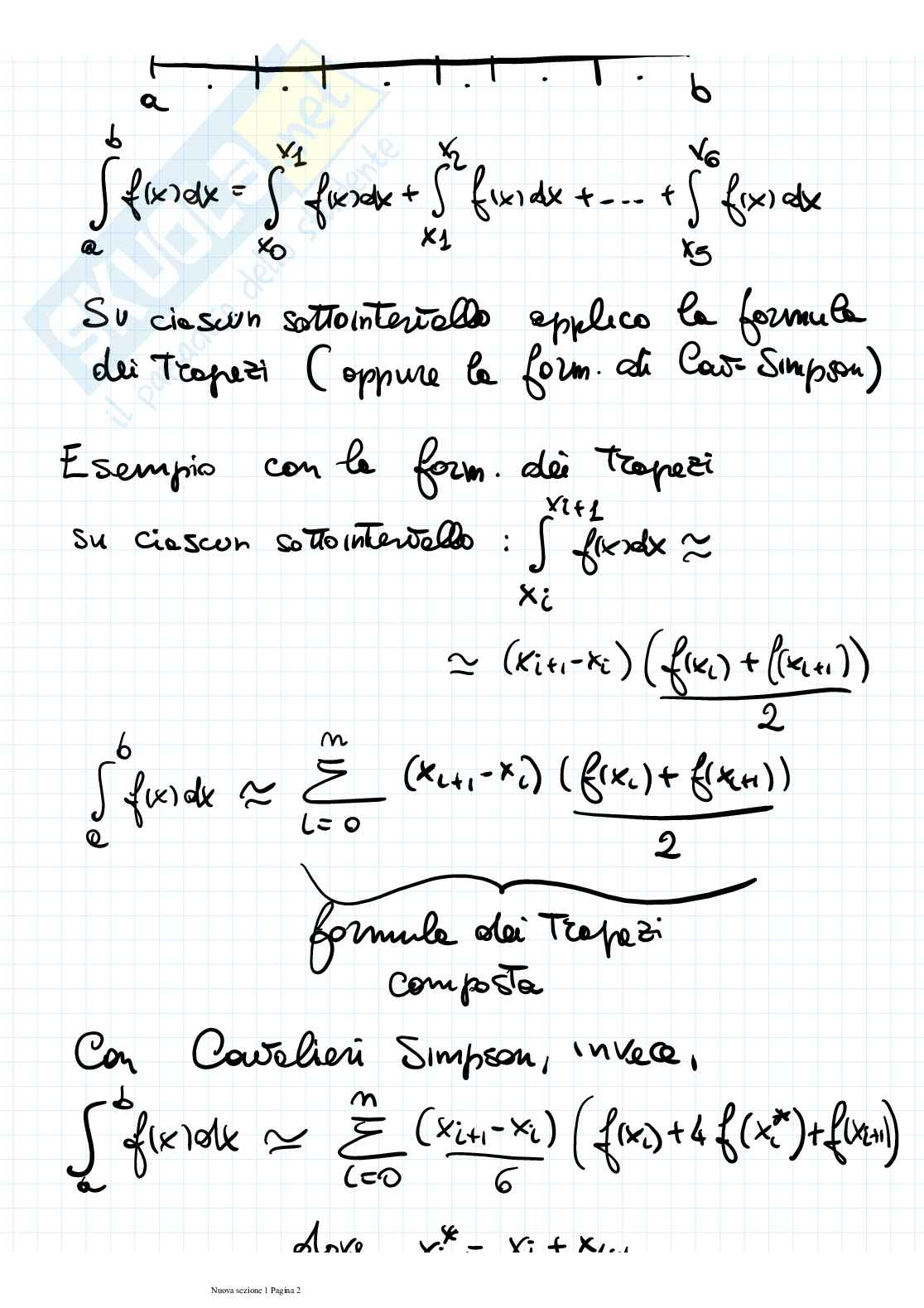 Integrali - Formule di quadratura numerica Pag. 2