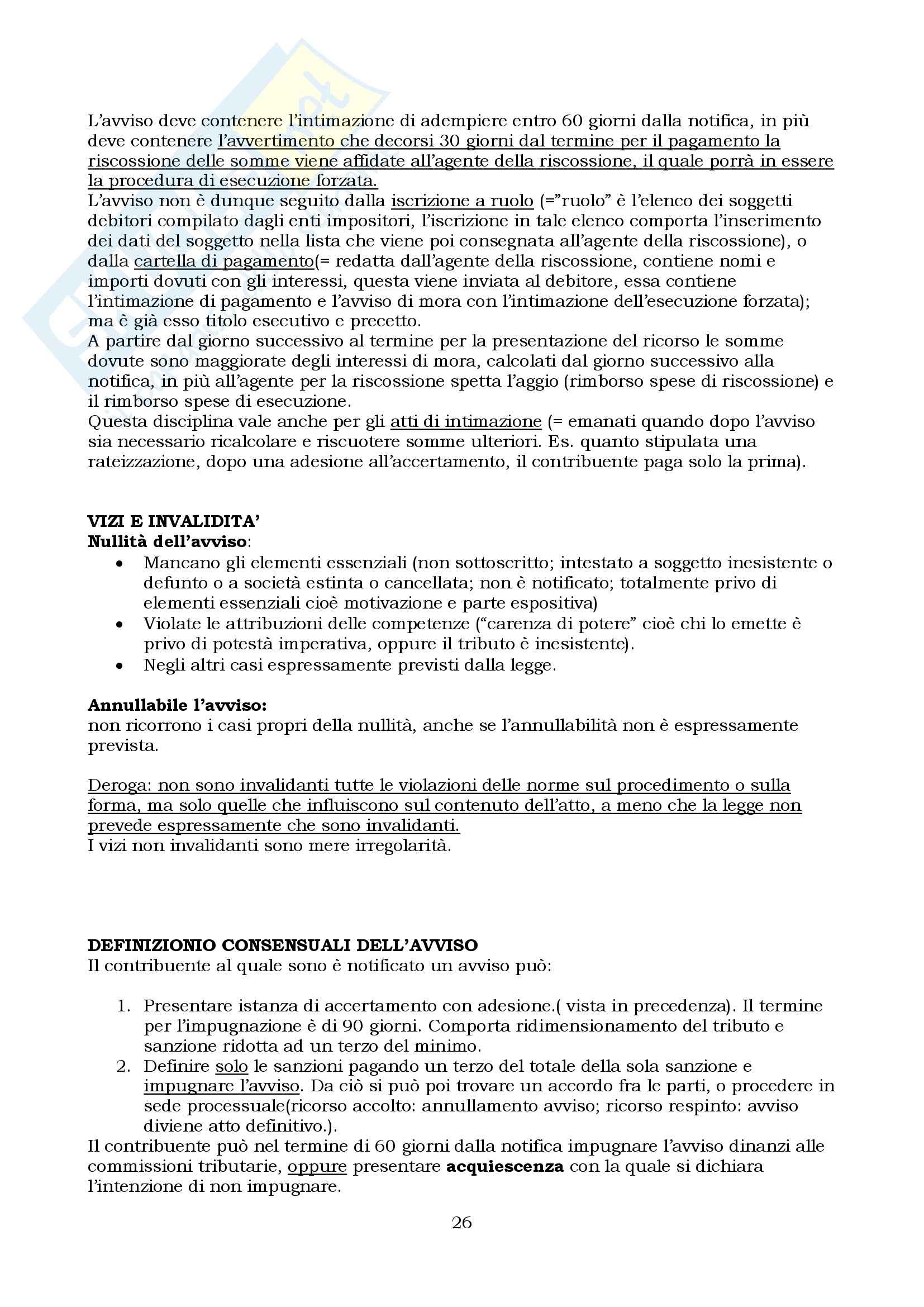 Riassunto esame Diritto Tributario, prof. Fregni, libro consigliato Diritto tributario, Tesauro Pag. 26