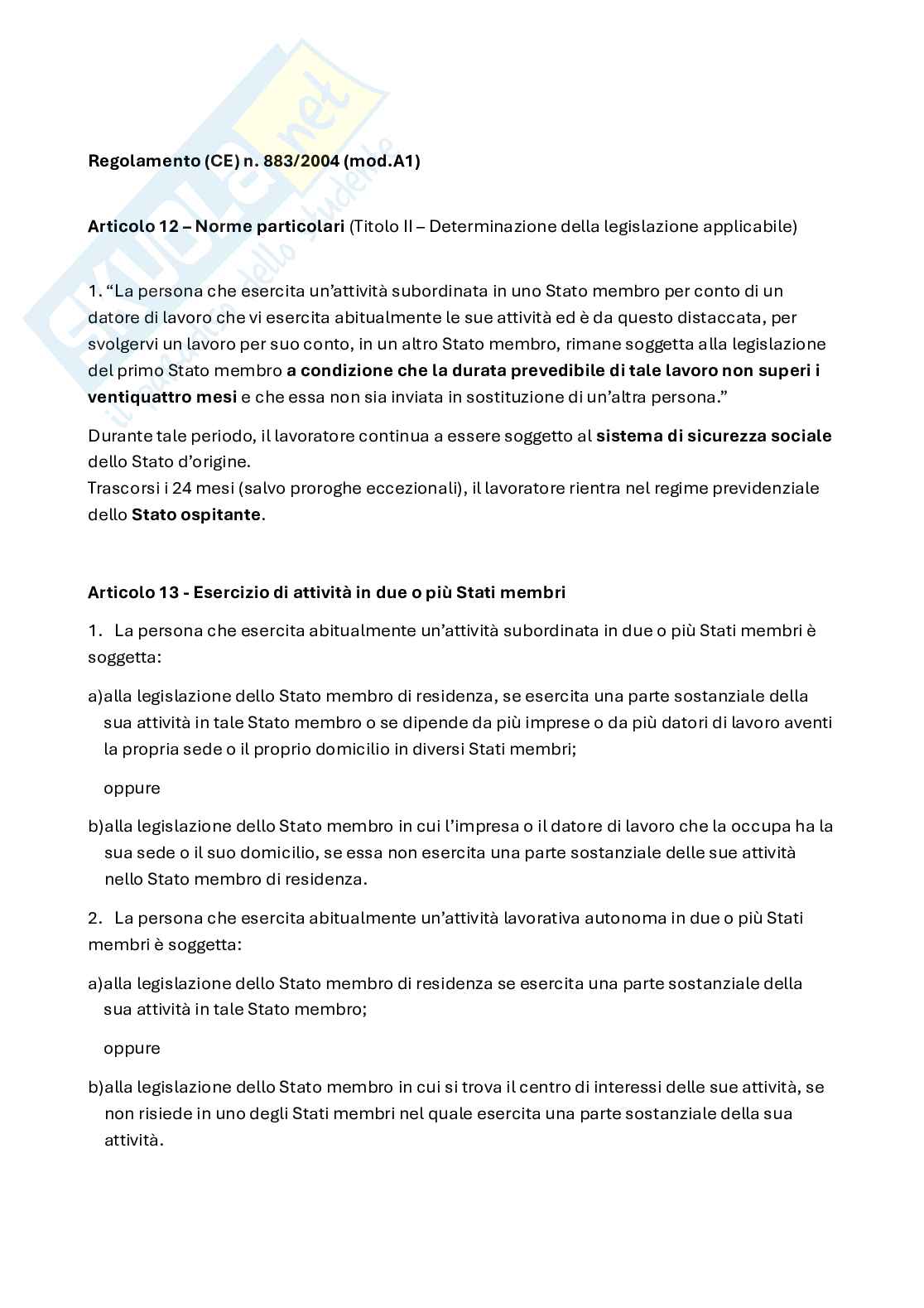 Diritto europeo Pag. 1